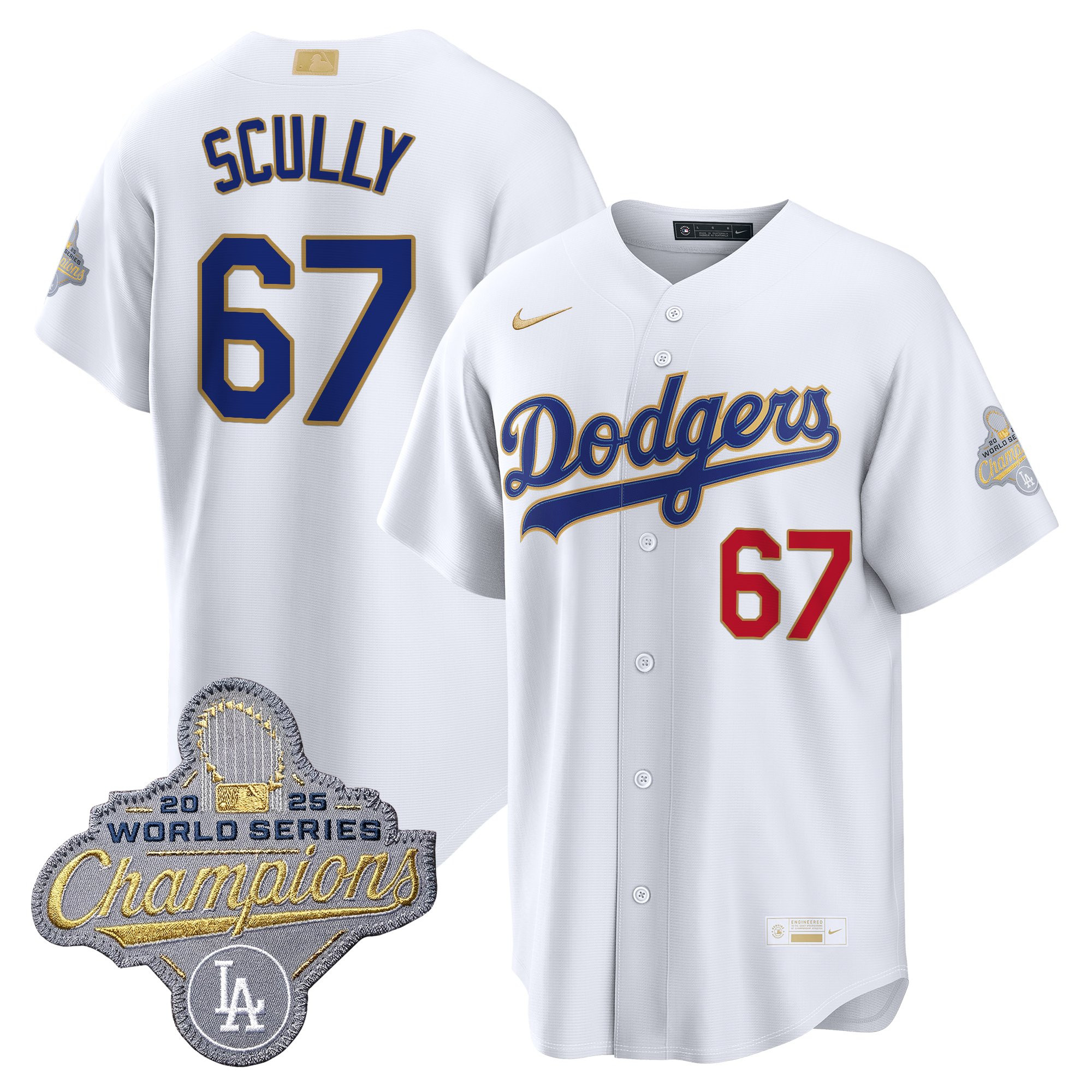 Men's Los Angeles Dodgers "Gold Collection" Premier Limited Jersey - All Stitched - Image 9
