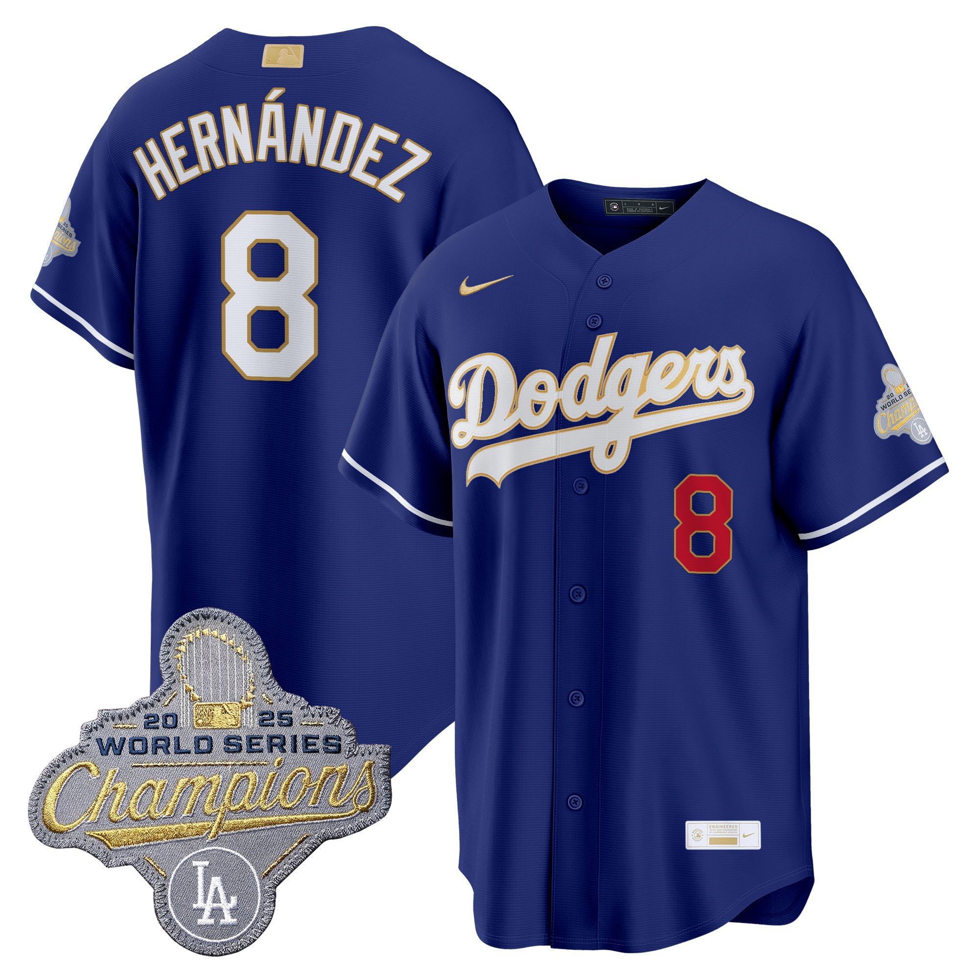 Men's Los Angeles Dodgers "Gold Collection" Premier Limited Jersey - All Stitched - Image 16