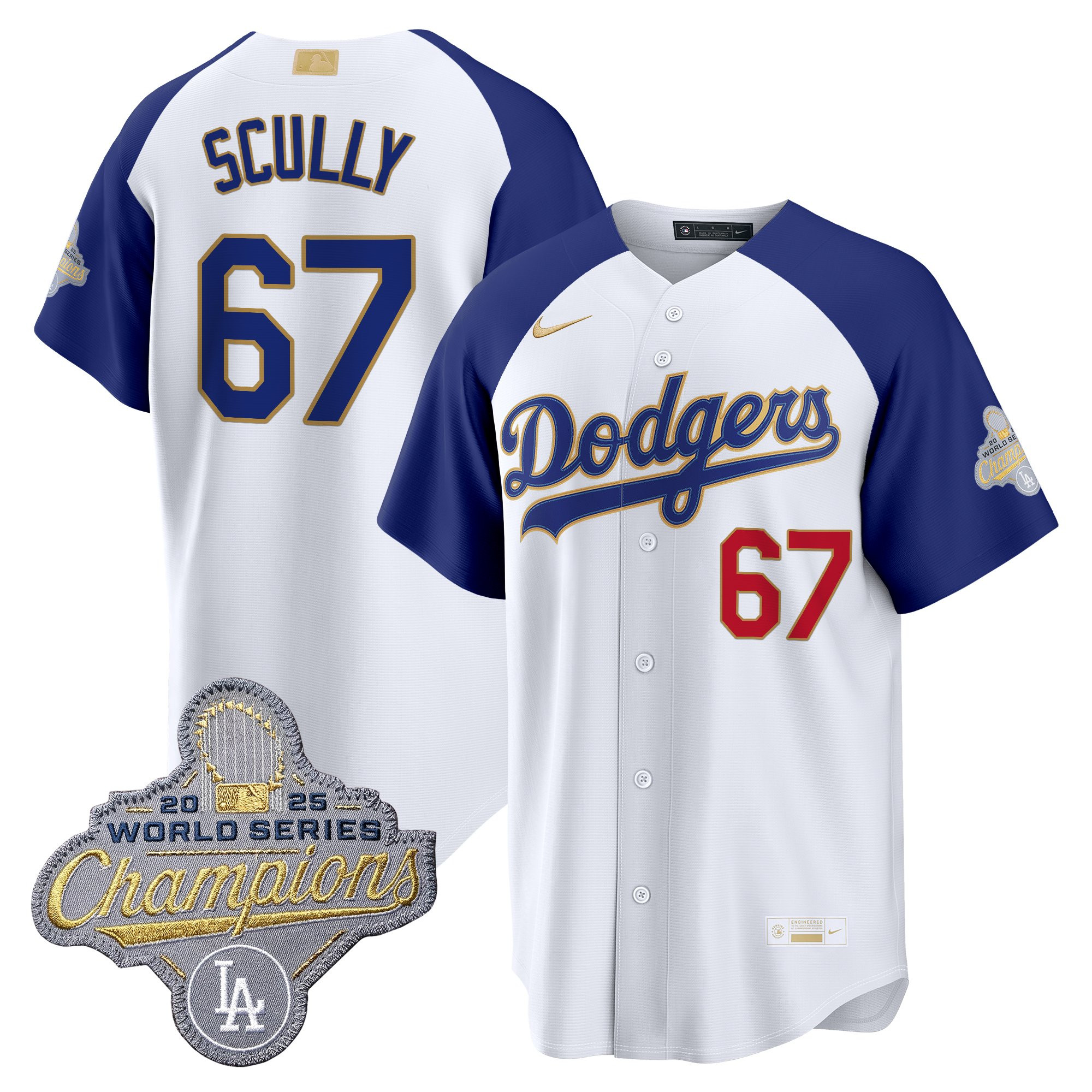 Men's Los Angeles Dodgers "Gold Collection" Premier Limited Jersey - All Stitched - Image 31