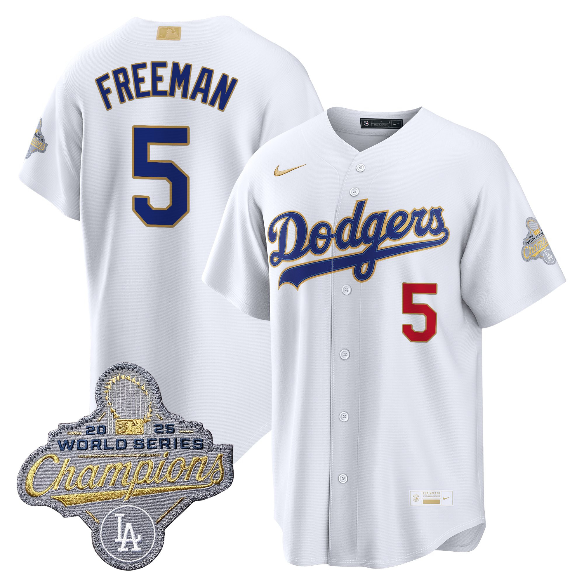 Men's Los Angeles Dodgers "Gold Collection" Premier Limited Jersey - All Stitched - Image 3