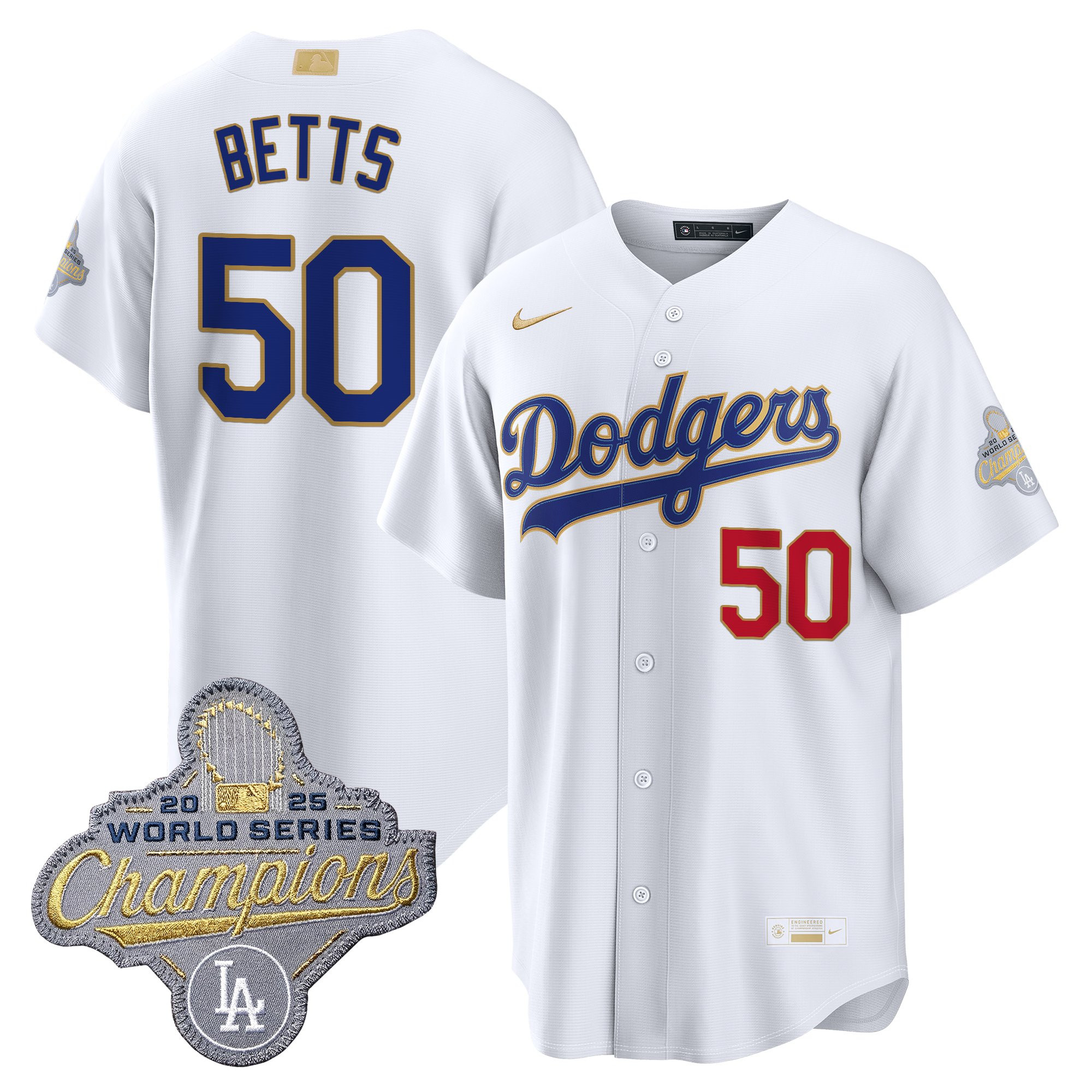 Men's Los Angeles Dodgers "Gold Collection" Premier Limited Jersey - All Stitched - Image 7