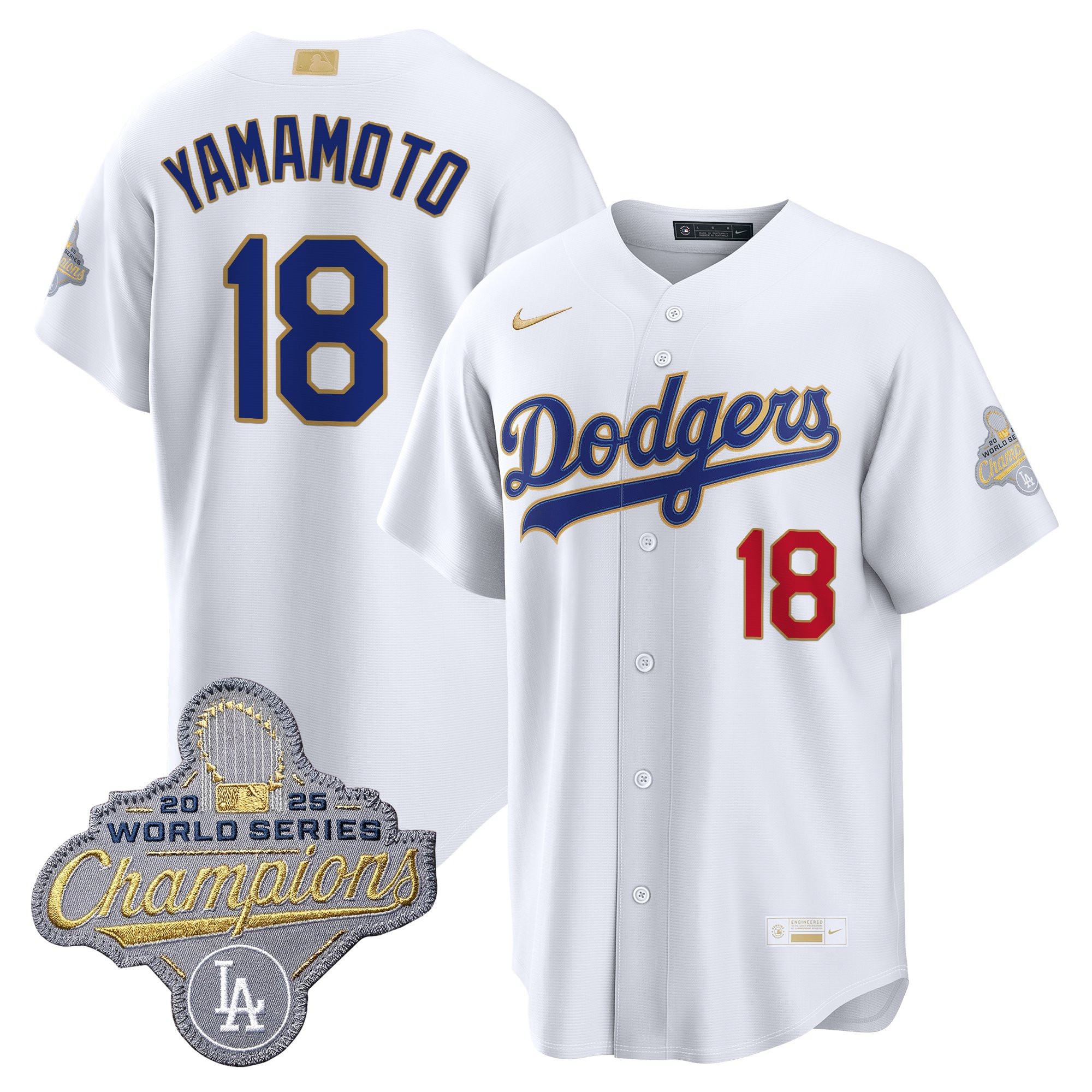 Men's Los Angeles Dodgers "Gold Collection" Premier Limited Jersey - All Stitched - Image 4
