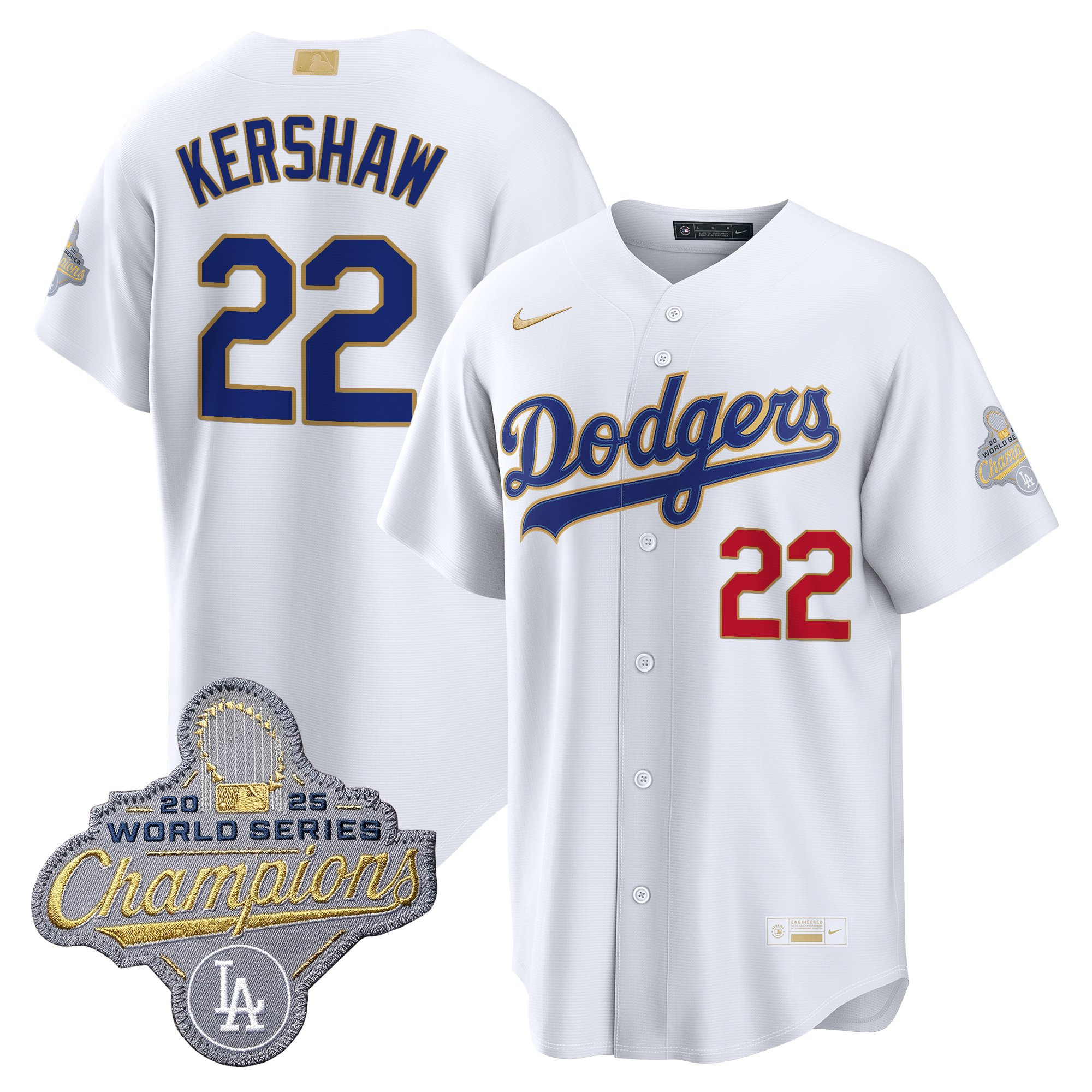 Men's Los Angeles Dodgers "Gold Collection" Premier Limited Jersey - All Stitched - Image 6