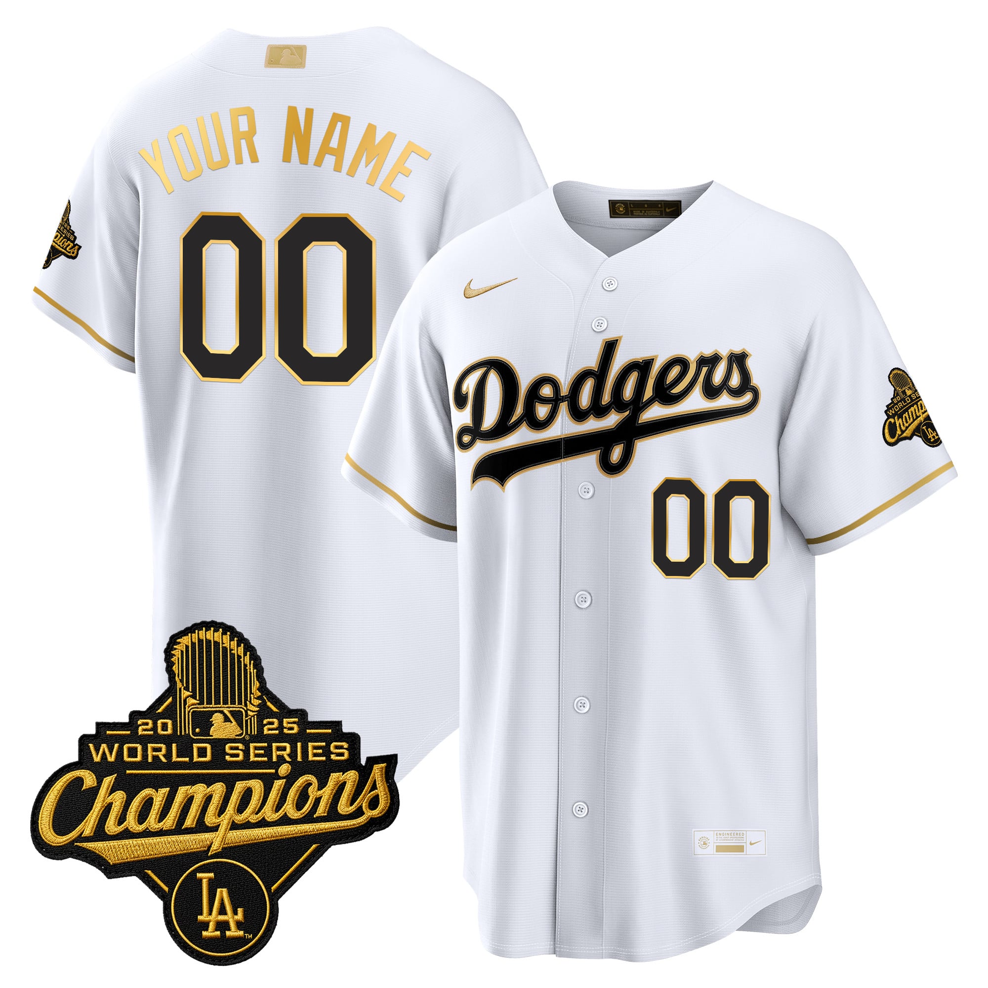 Los Angeles Dodgers "Gold Collection" Premier Limited Custom Jersey - All Stitched - Image 5