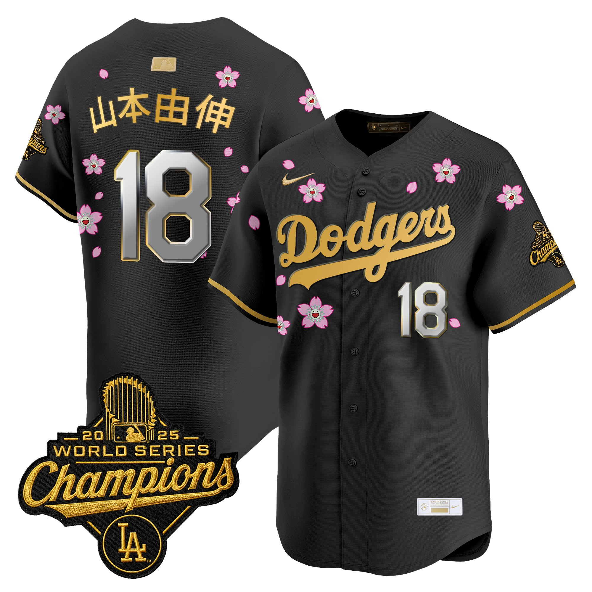 Men's Los Angeles Dodgers "Tokyo Series x Gold Collection" Vapor Premier Limited Jersey - All Stitched - Image 11
