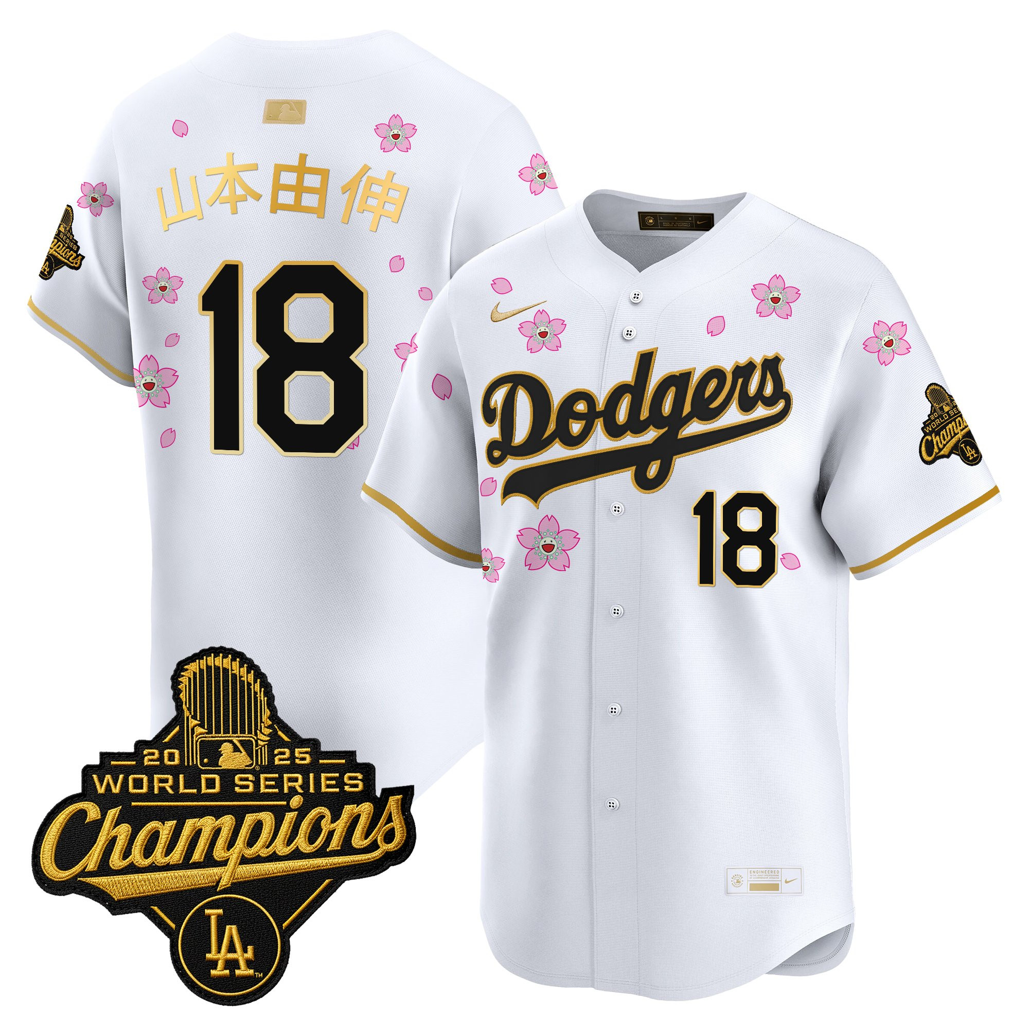 Men's Los Angeles Dodgers "Tokyo Series x Gold Collection" Vapor Premier Limited Jersey - All Stitched - Image 24
