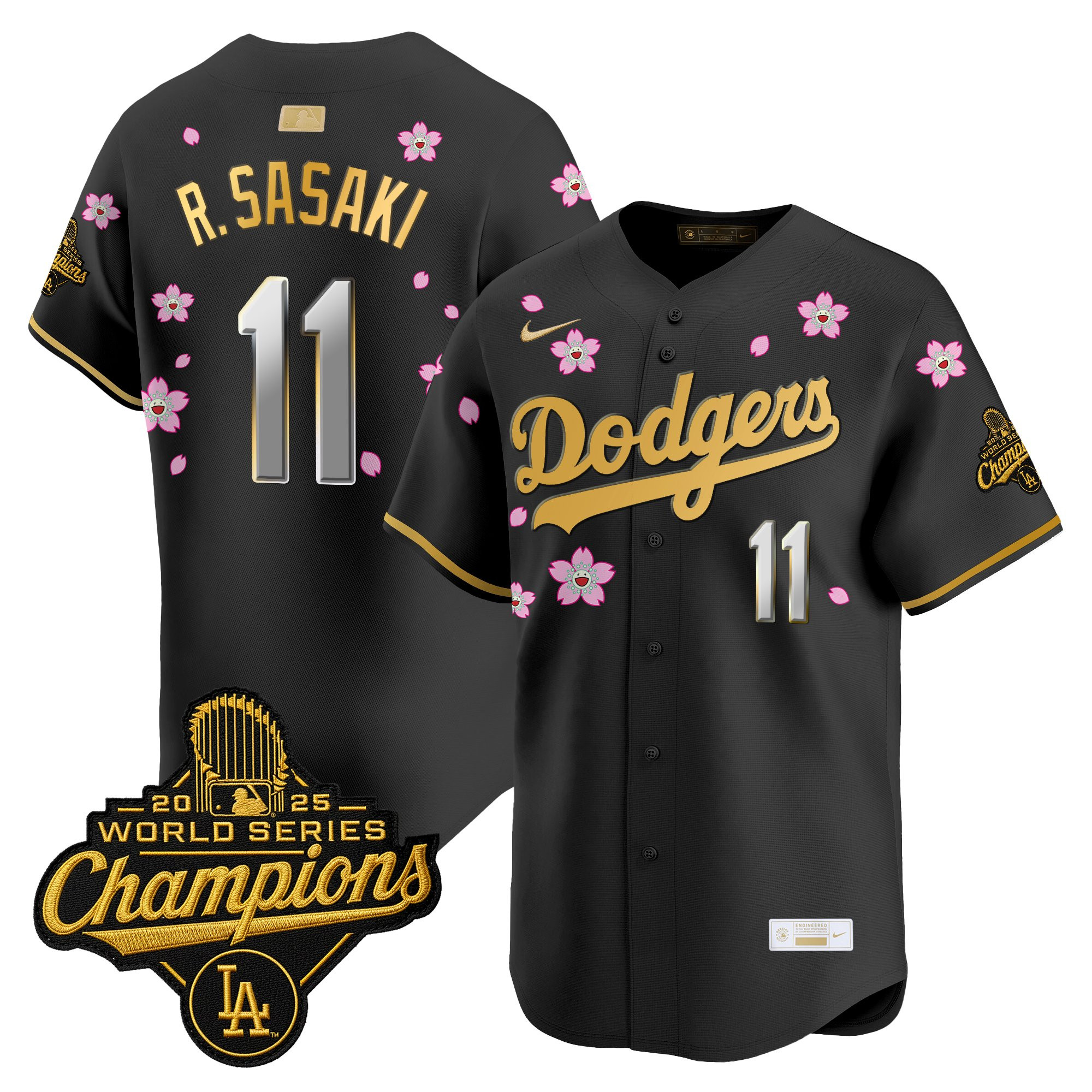 Men's Los Angeles Dodgers "Tokyo Series x Gold Collection" Vapor Premier Limited Jersey - All Stitched - Image 3