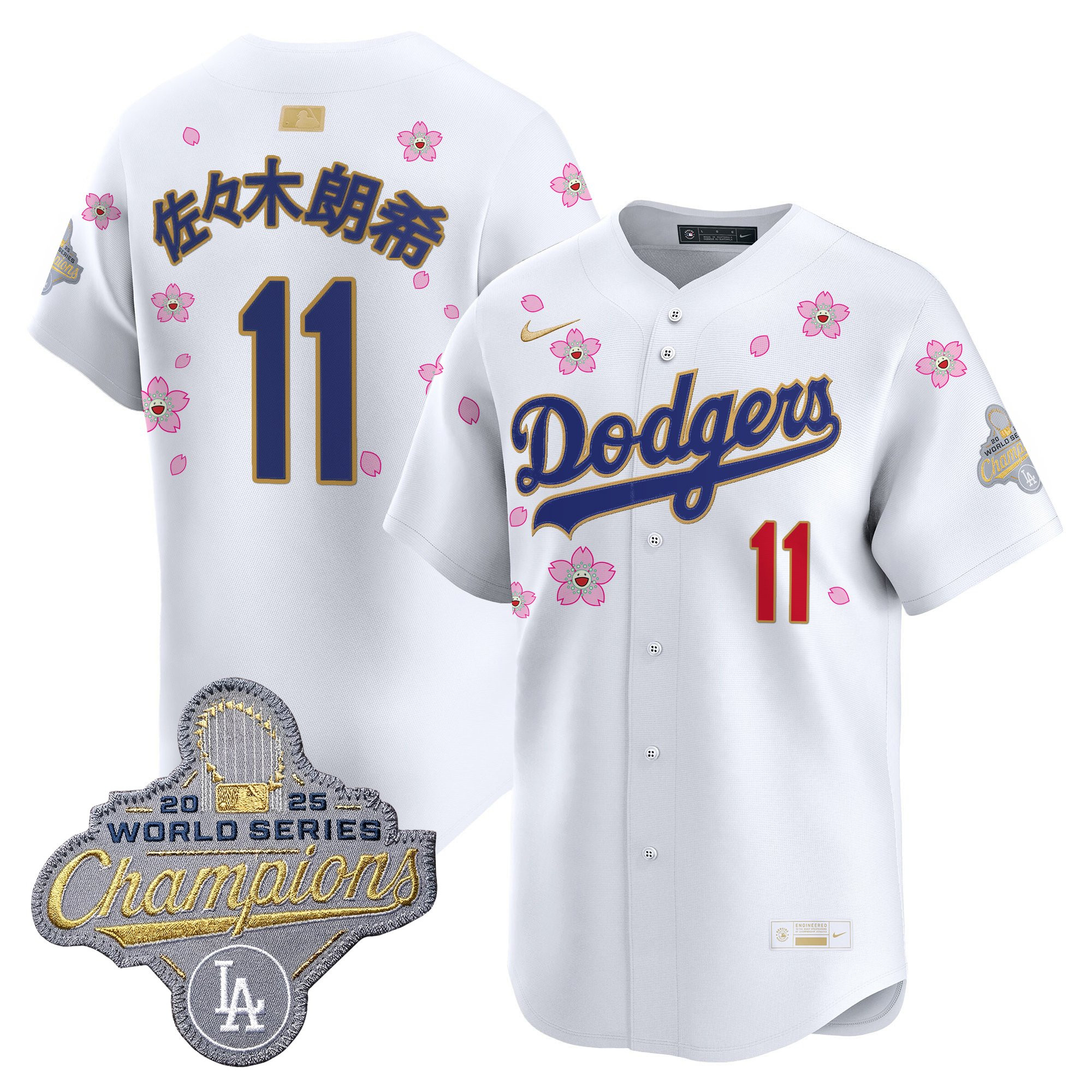 Men's Los Angeles Dodgers "Tokyo Series x Gold Collection" Vapor Premier Limited Jersey - All Stitched - Image 38