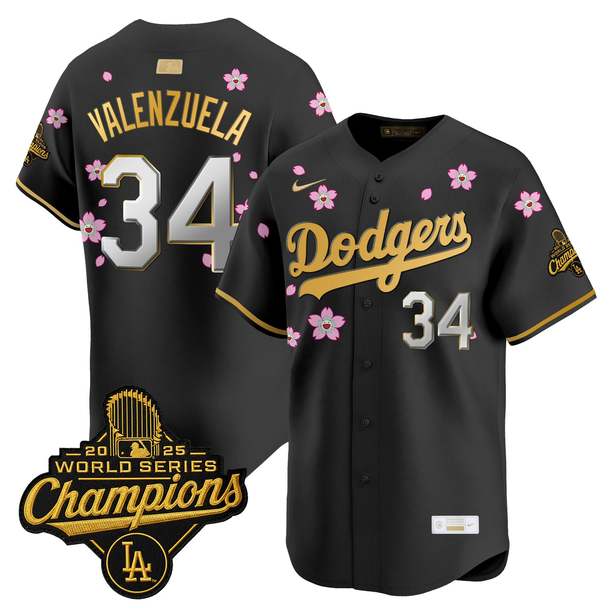 Men's Los Angeles Dodgers "Tokyo Series x Gold Collection" Vapor Premier Limited Jersey - All Stitched - Image 4
