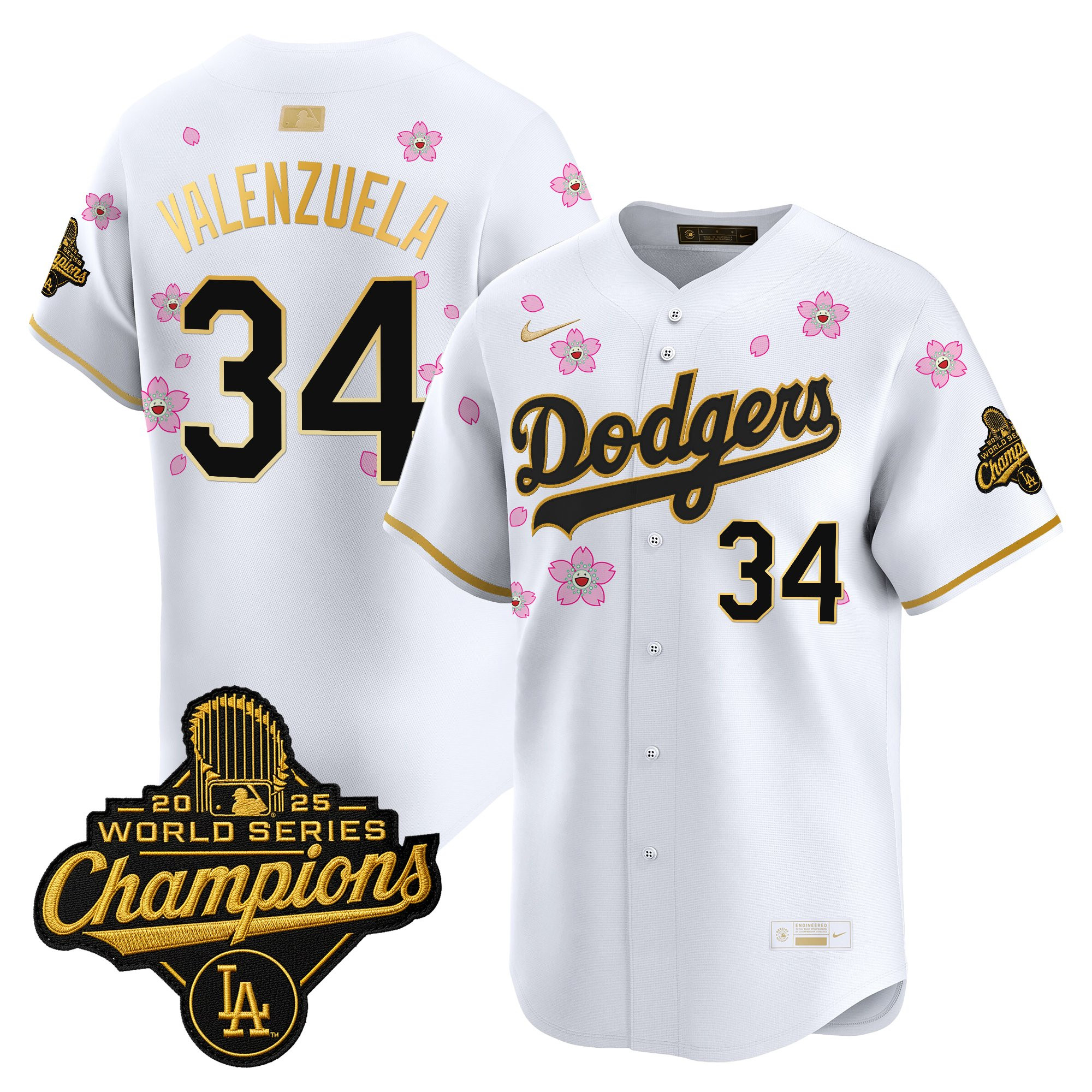 Men's Los Angeles Dodgers "Tokyo Series x Gold Collection" Vapor Premier Limited Jersey - All Stitched - Image 17