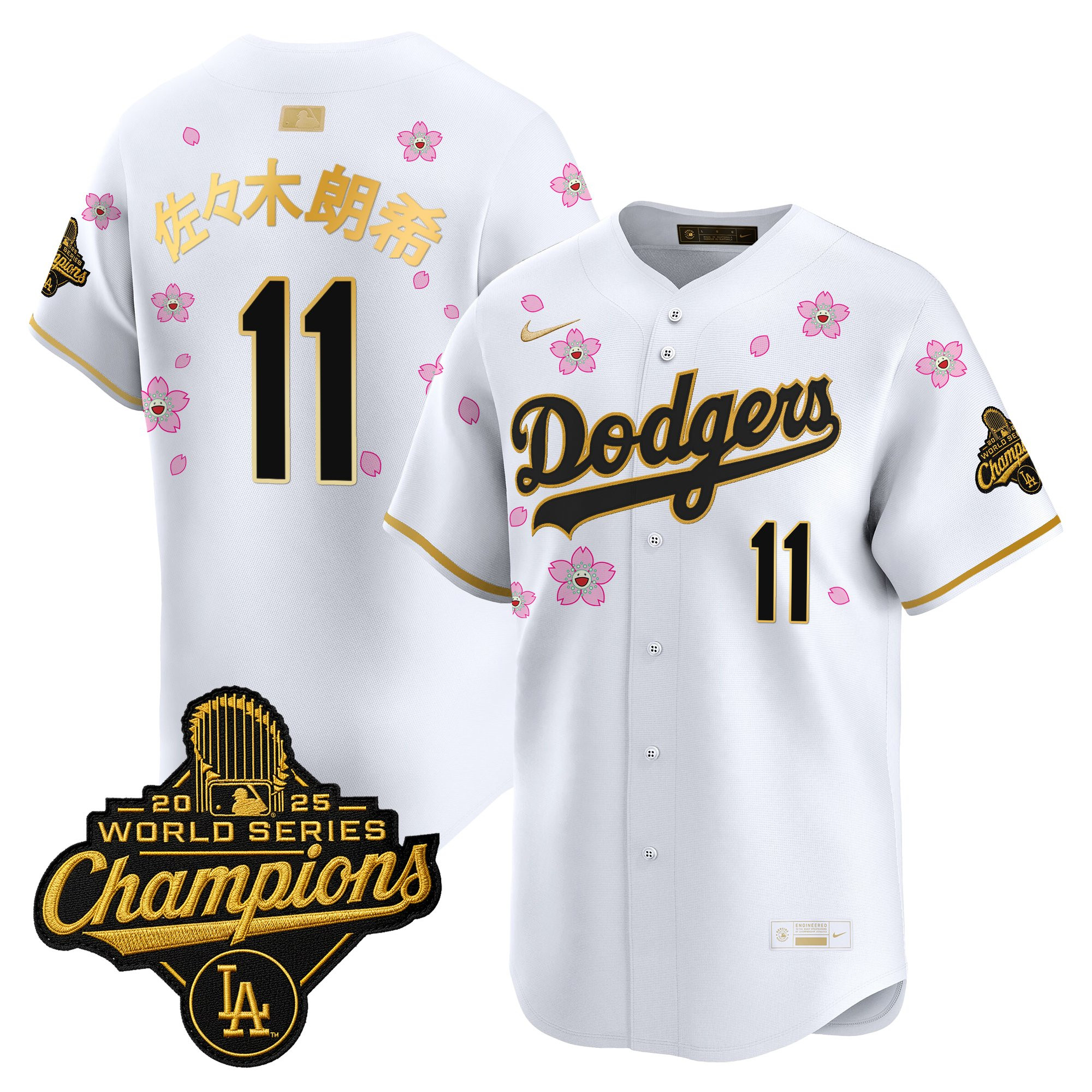 Men's Los Angeles Dodgers "Tokyo Series x Gold Collection" Vapor Premier Limited Jersey - All Stitched - Image 25