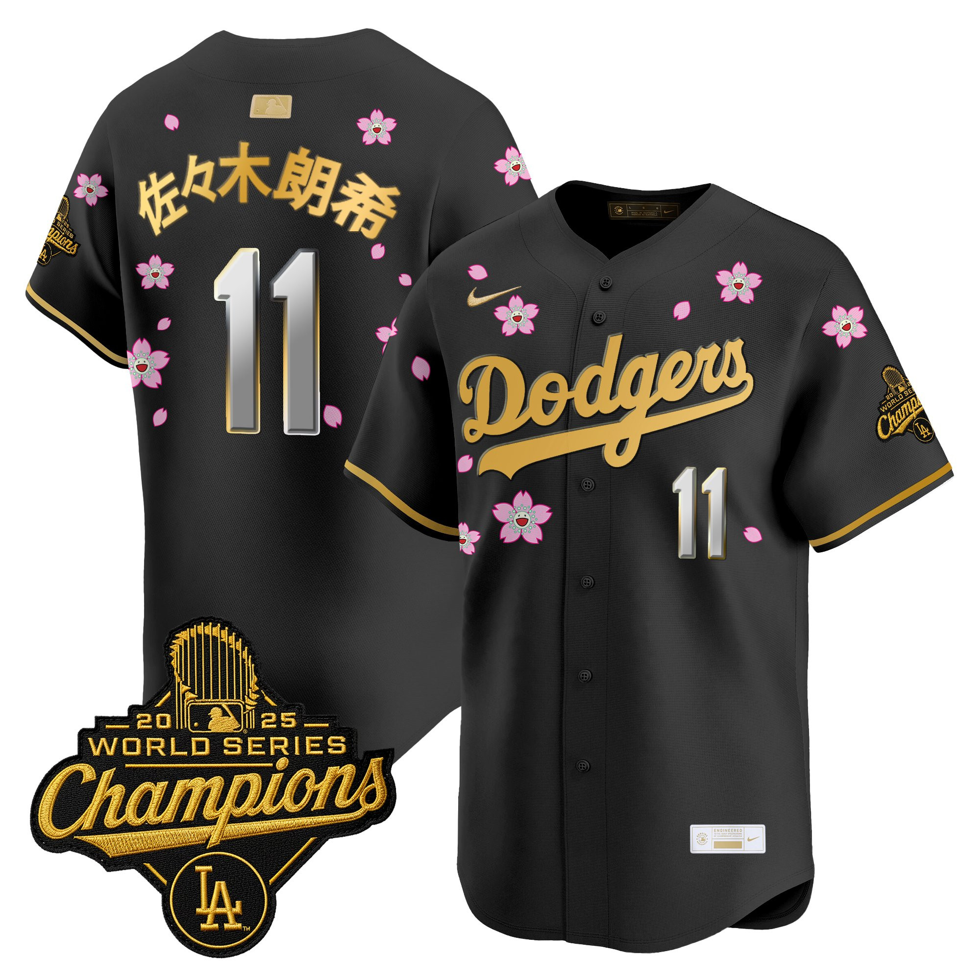 Men's Los Angeles Dodgers "Tokyo Series x Gold Collection" Vapor Premier Limited Jersey - All Stitched - Image 12