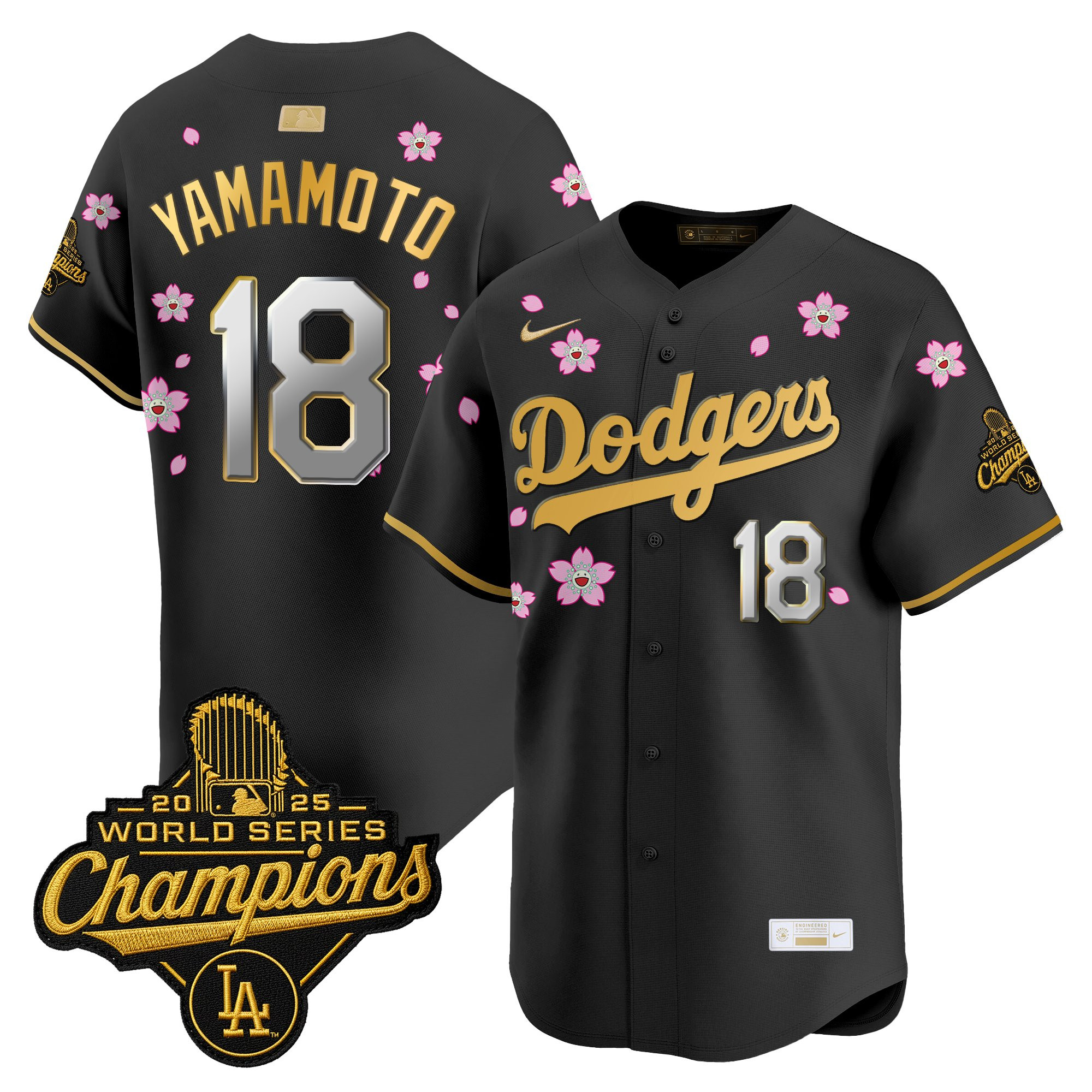 Men's Los Angeles Dodgers "Tokyo Series x Gold Collection" Vapor Premier Limited Jersey - All Stitched - Image 2