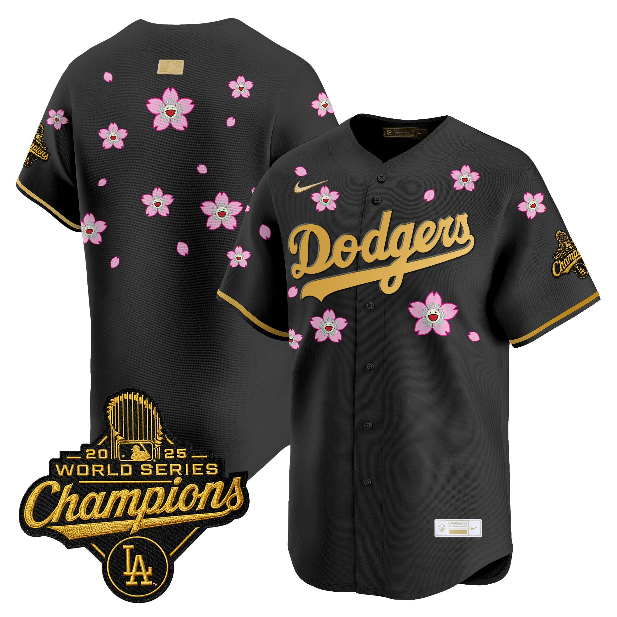 Men's Los Angeles Dodgers "Tokyo Series x Gold Collection" Vapor Premier Limited Jersey - All Stitched - Image 13