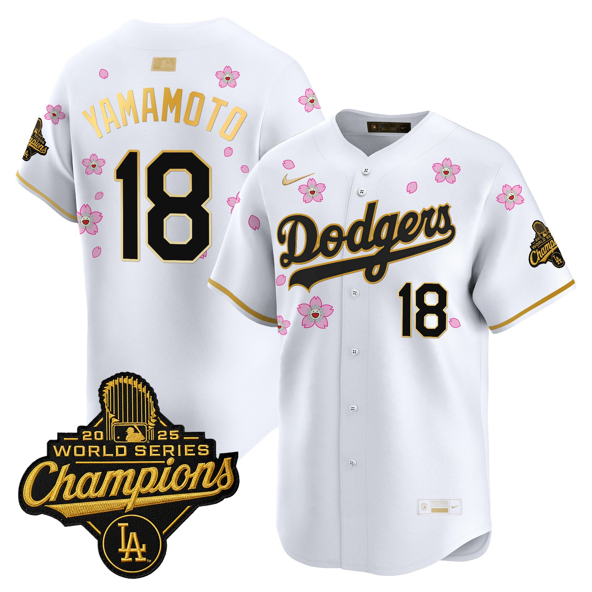Men's Los Angeles Dodgers "Tokyo Series x Gold Collection" Vapor Premier Limited Jersey - All Stitched - Image 15