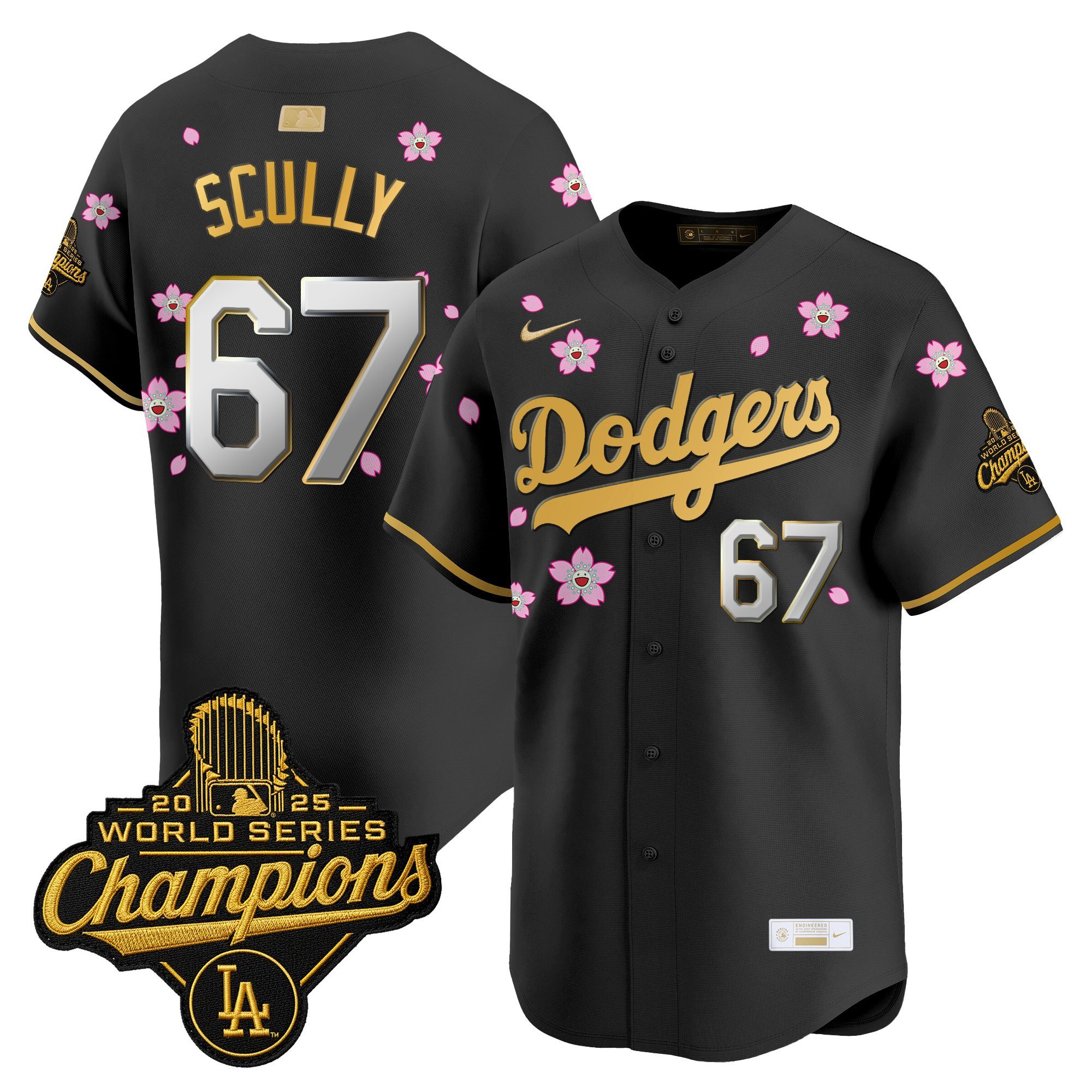 Men's Los Angeles Dodgers "Tokyo Series x Gold Collection" Vapor Premier Limited Jersey - All Stitched - Image 7