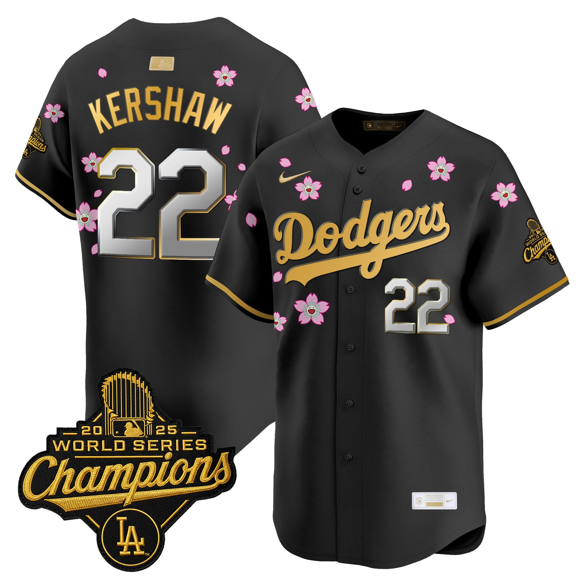 Men's Los Angeles Dodgers "Tokyo Series x Gold Collection" Vapor Premier Limited Jersey - All Stitched - Image 8