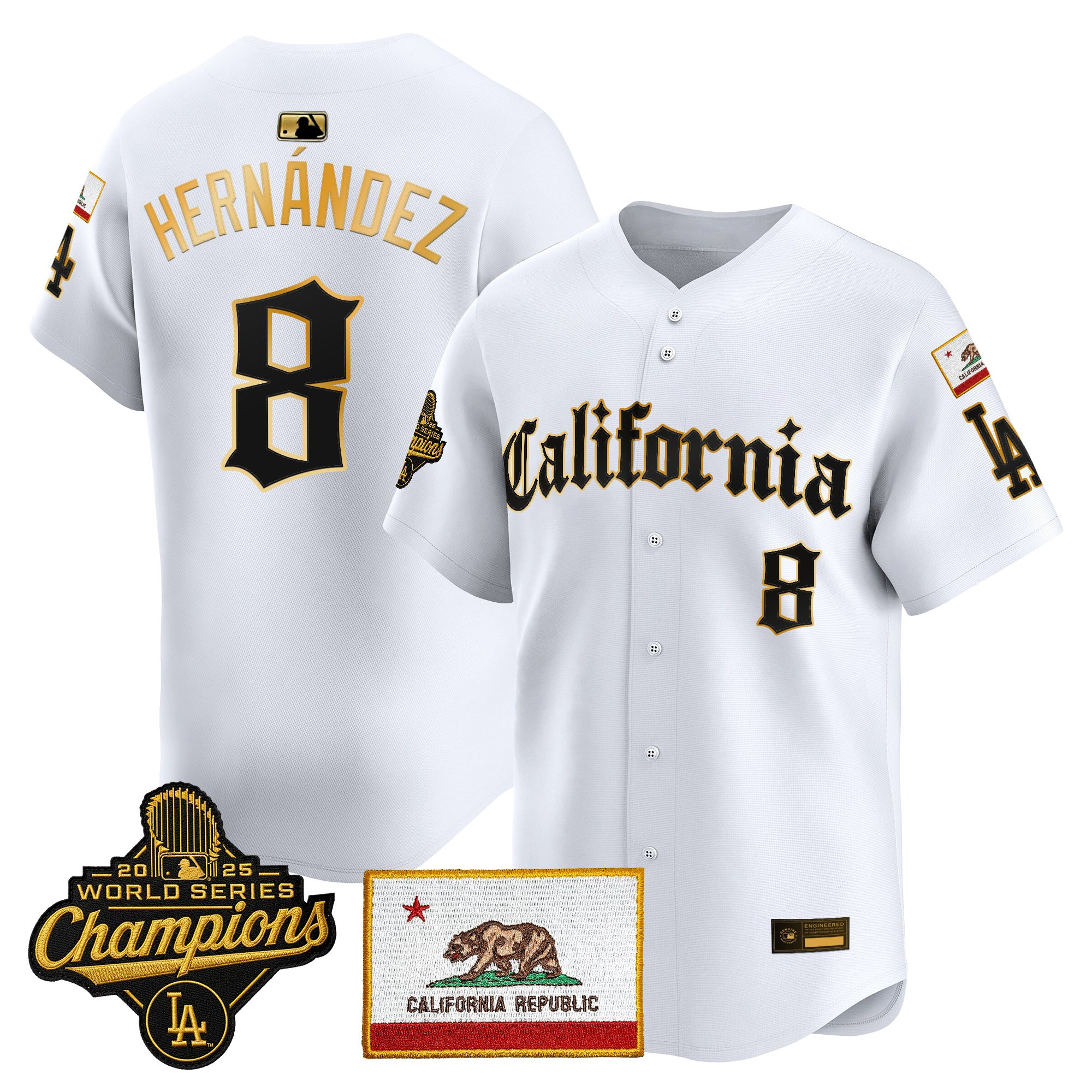 Men's Los Angeles Dodgers "California Gothic Edition" Vapor Premier Limited Jersey - All Stitched - Image 44