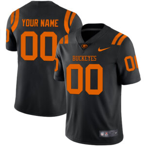 Ohio State Buckeyes Black Orange Custom Jersey - All Stitched