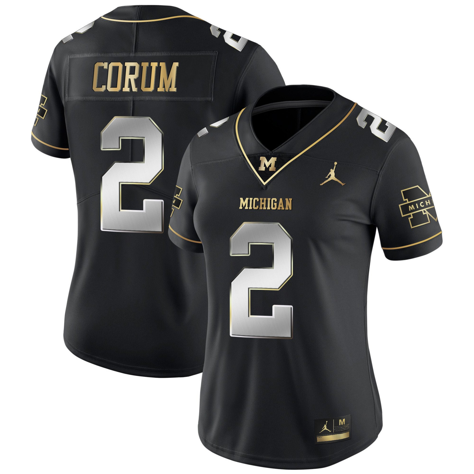 Women's Wolverines Gold & Split Vapor Jersey - All Stitched - Image 2