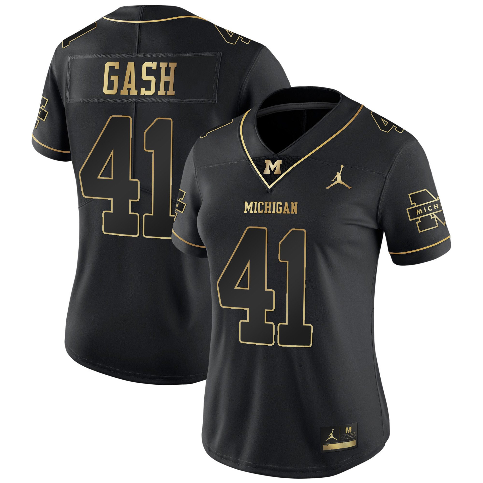 Women's Wolverines Gold & Split Vapor Jersey - All Stitched - Image 12