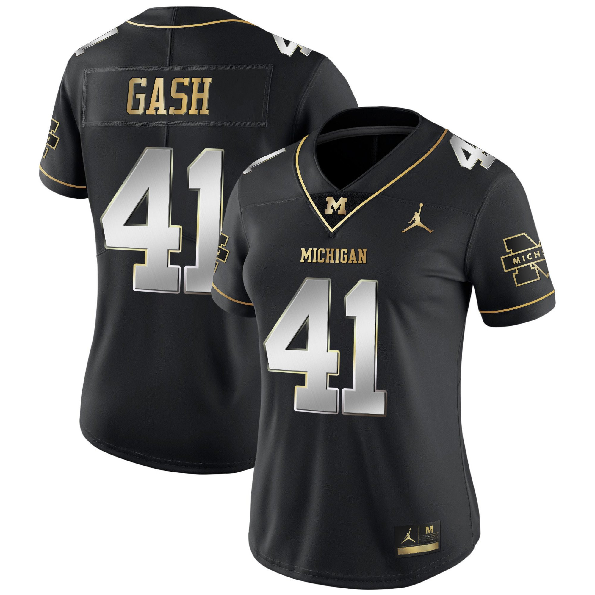Women's Wolverines Gold & Split Vapor Jersey - All Stitched - Image 4