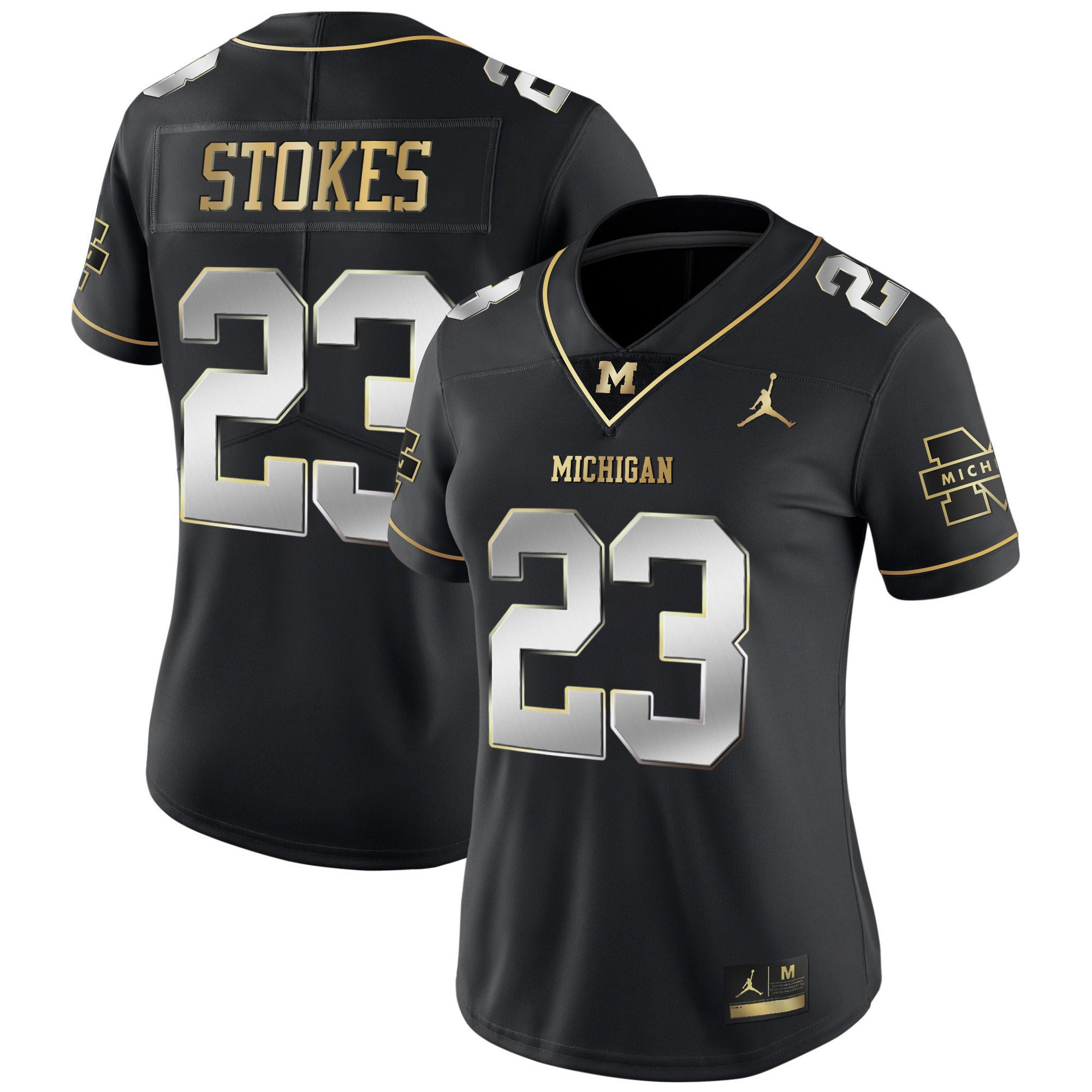 Women's Wolverines Gold & Split Vapor Jersey - All Stitched - Image 3