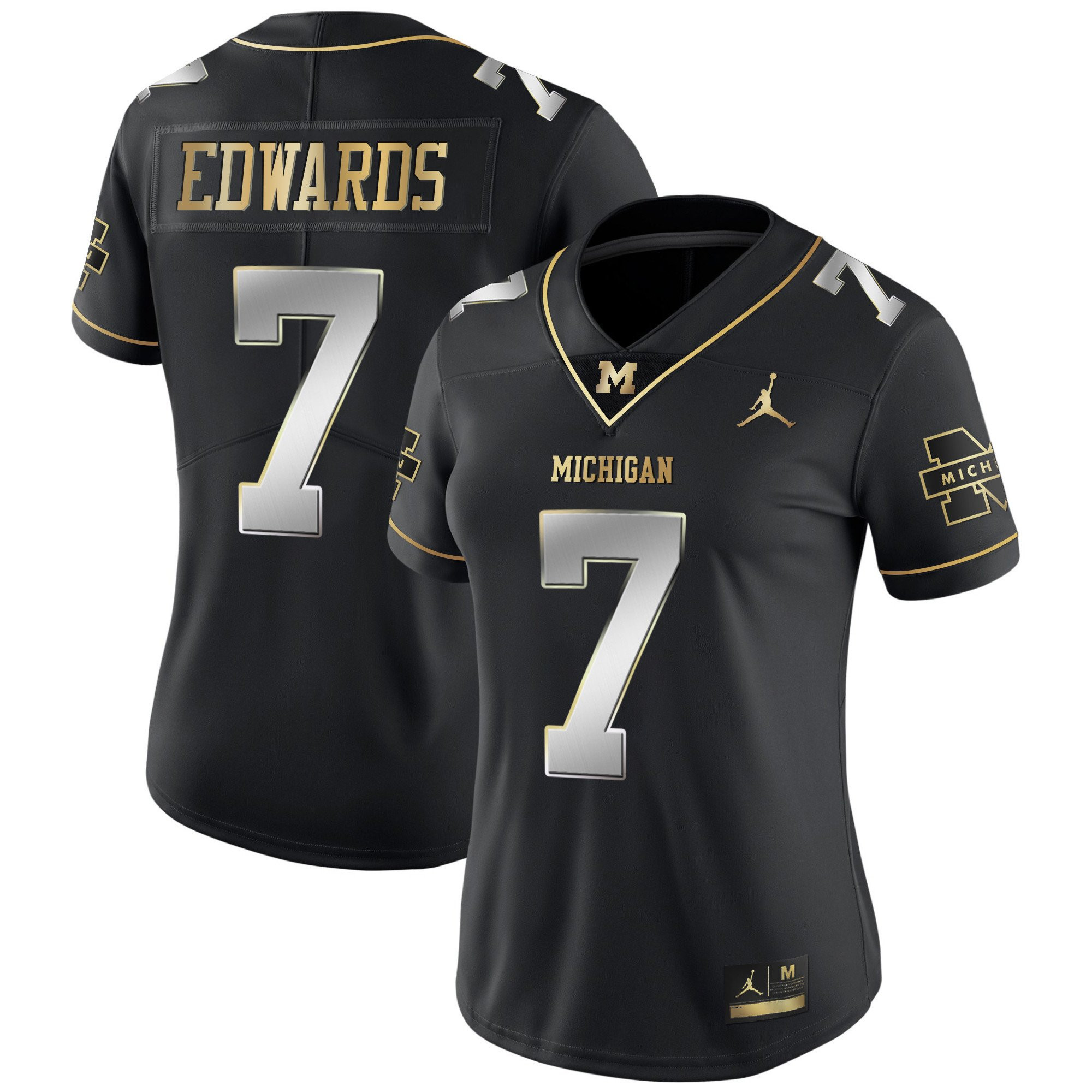 Women's Wolverines Gold & Split Vapor Jersey - All Stitched - Image 6