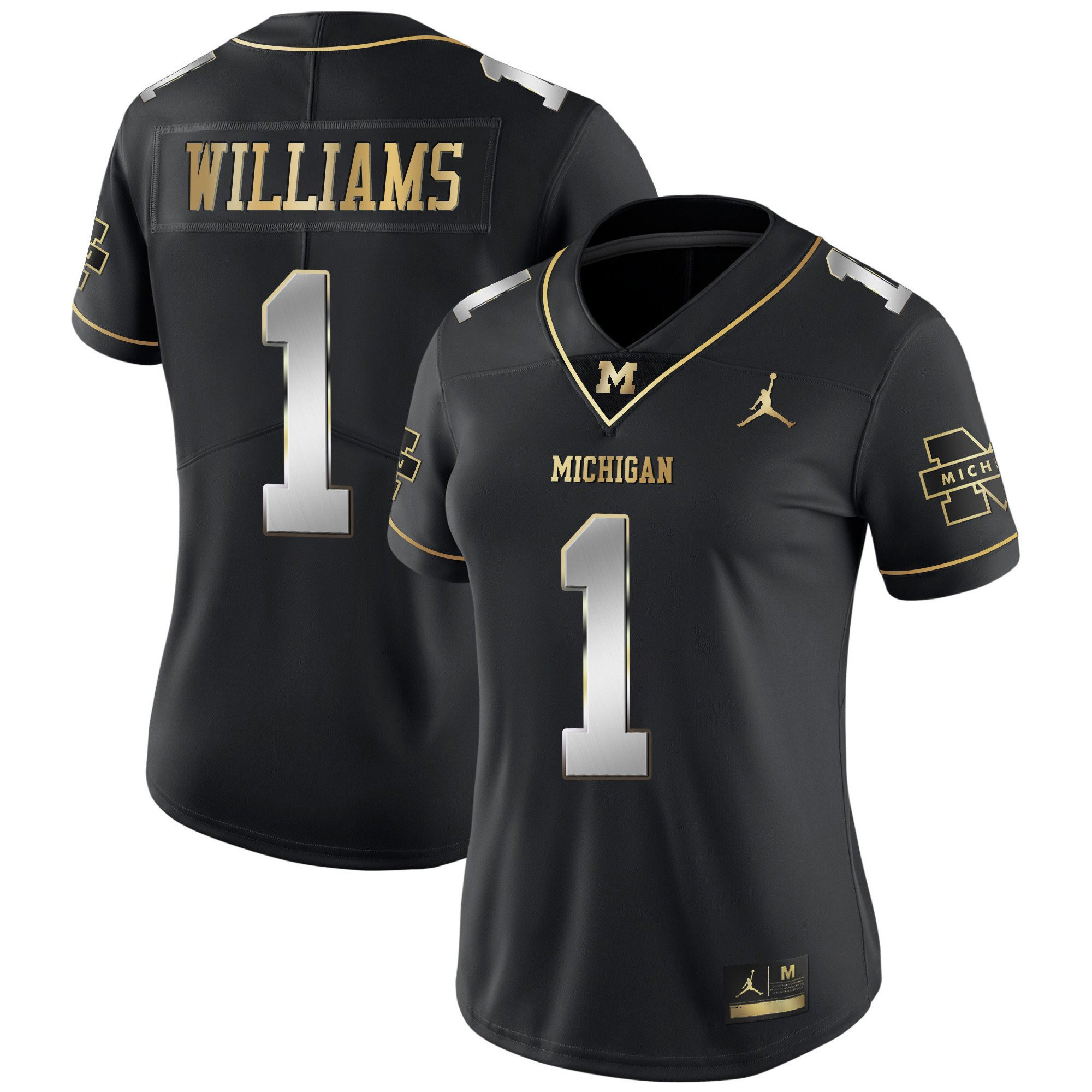 Women's Wolverines Gold & Split Vapor Jersey - All Stitched - Image 7