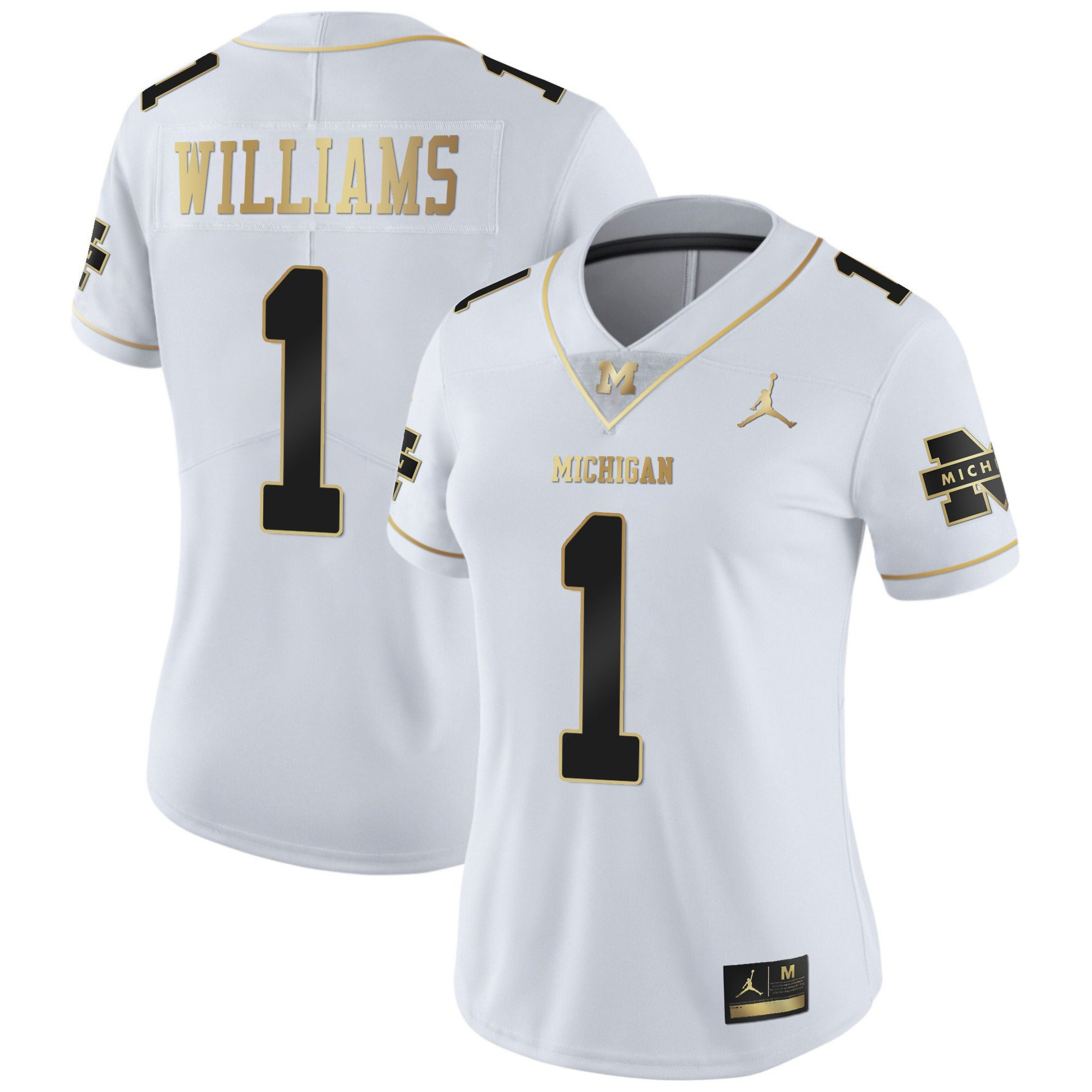 Women's Wolverines Gold & Split Vapor Jersey - All Stitched - Image 23