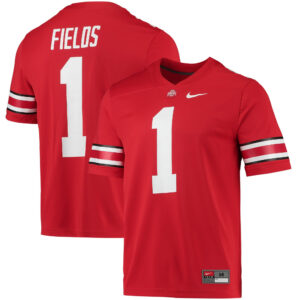 Justin Fields Ohio State Buckeyes Class Game Jersey - Scarlet - All Stitched