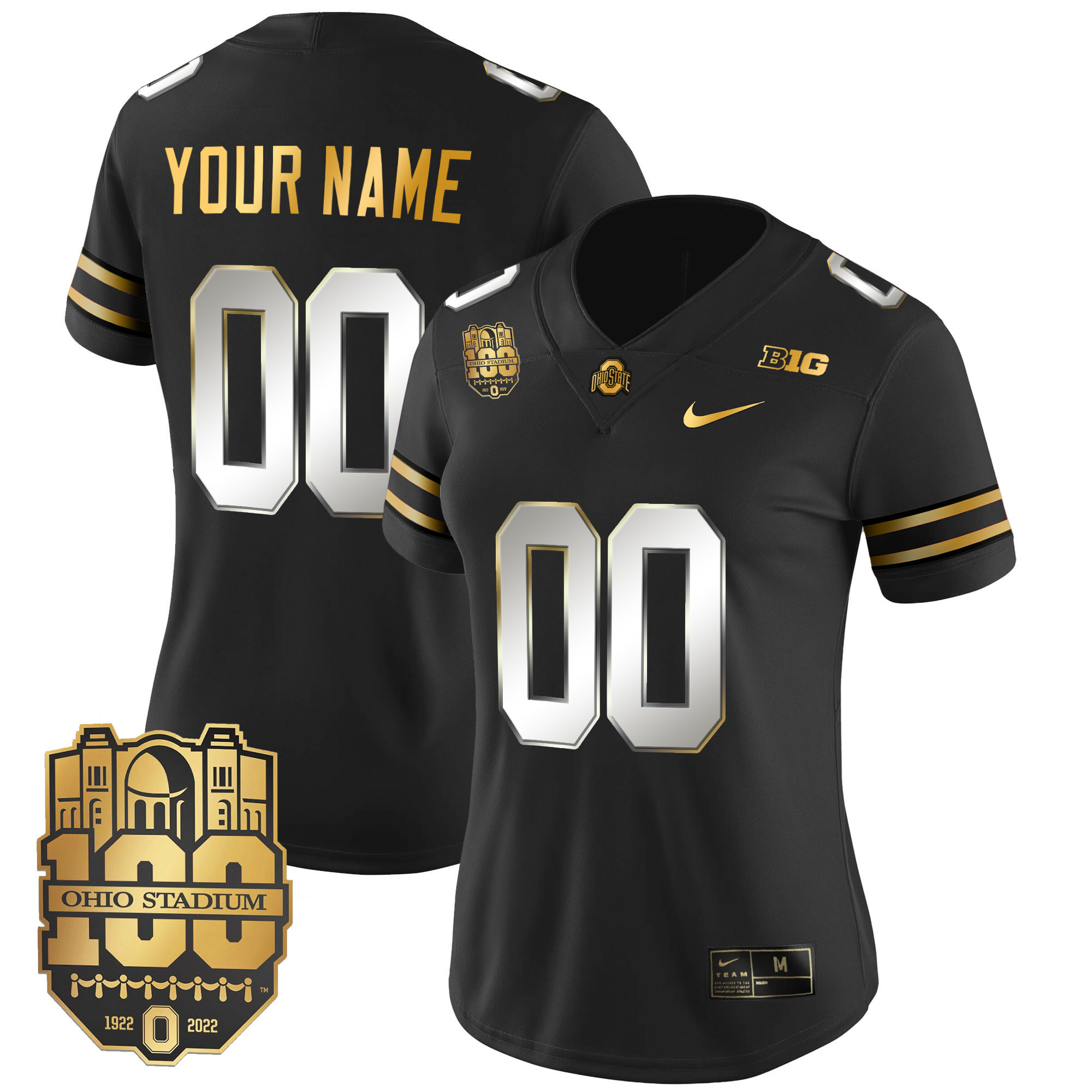 Ohio State Buckeyes Gold Custom Jersey - All Stitched - Image 7