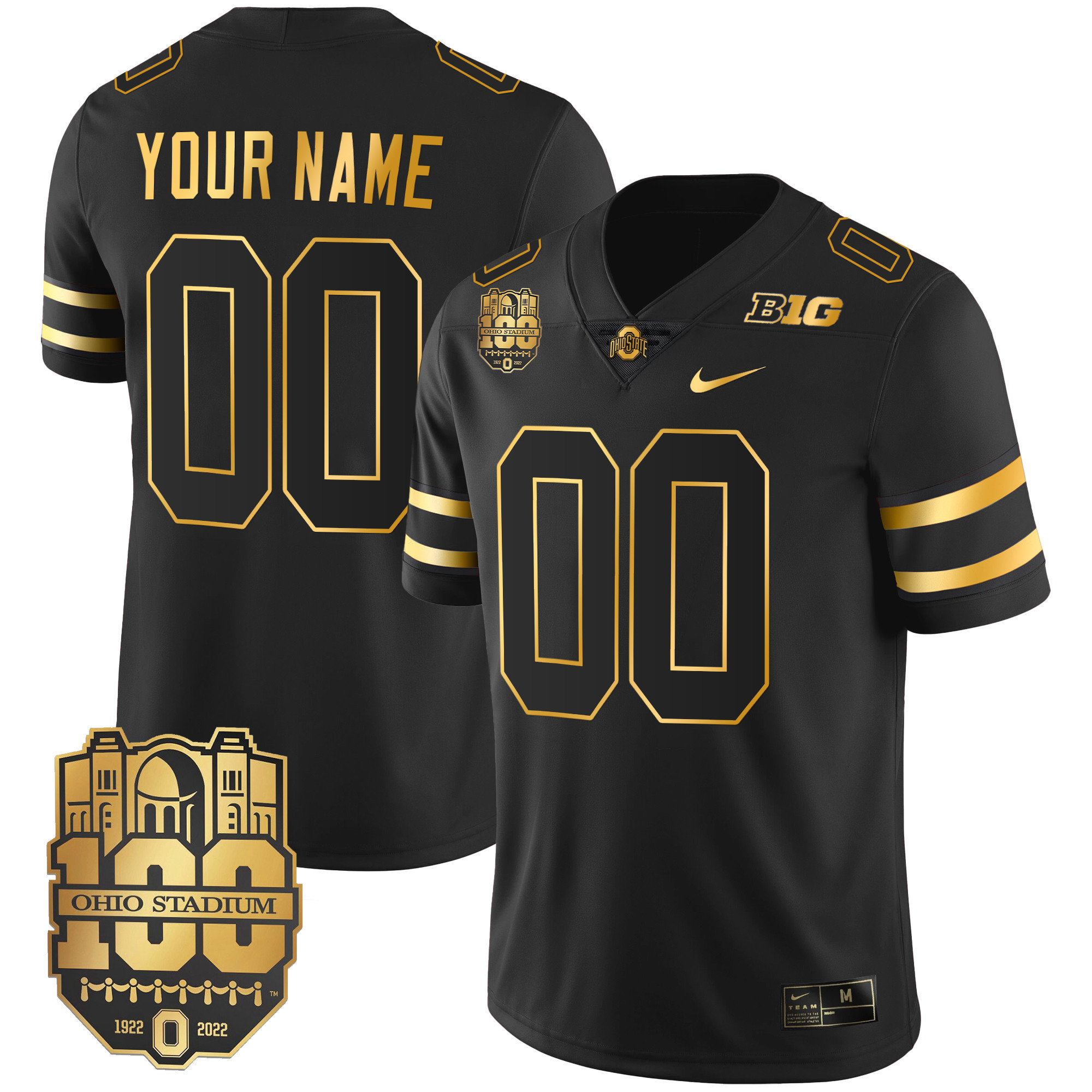 Ohio State Buckeyes Gold Custom Jersey - All Stitched - Image 4