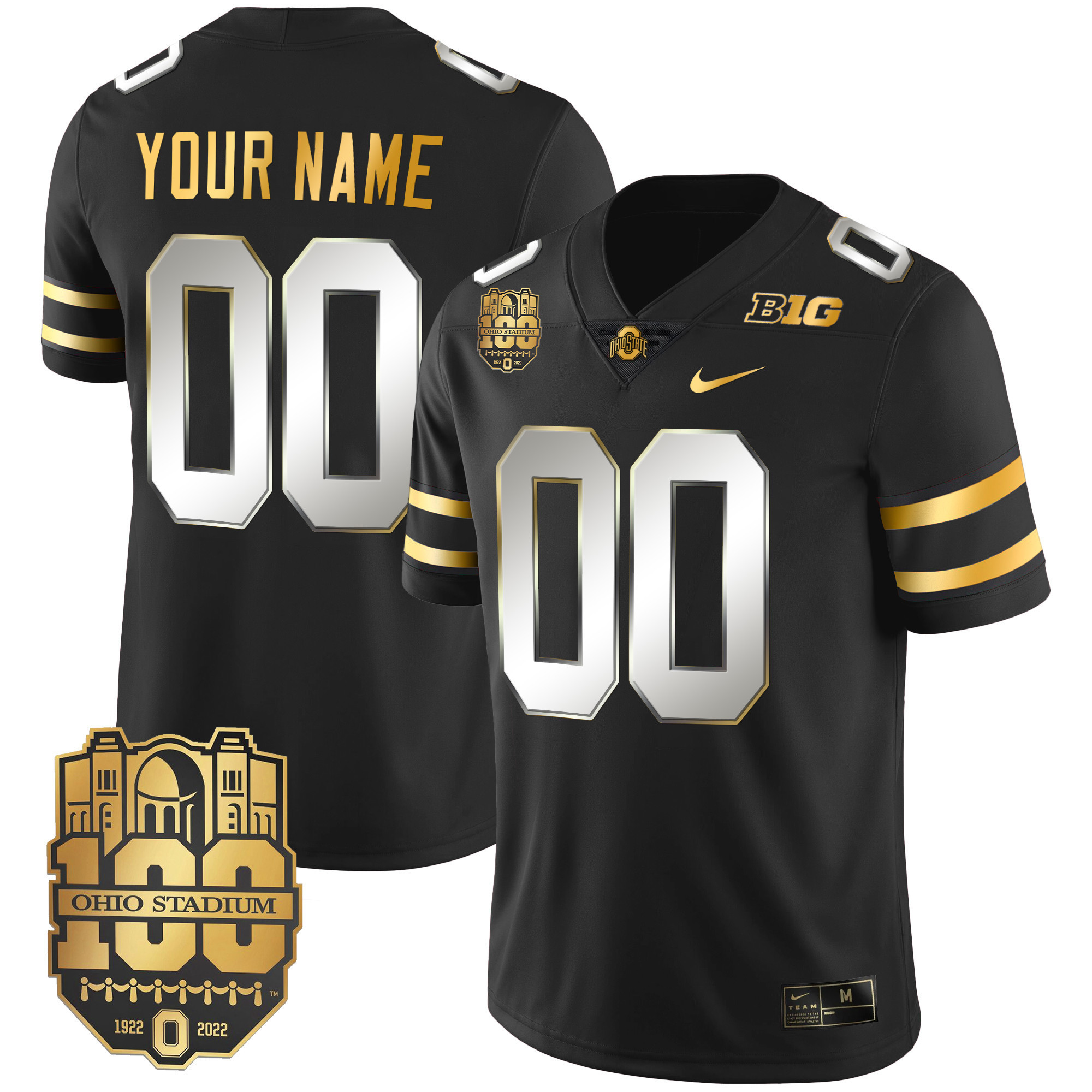 Ohio State Buckeyes Gold Custom Jersey - All Stitched - Image 3