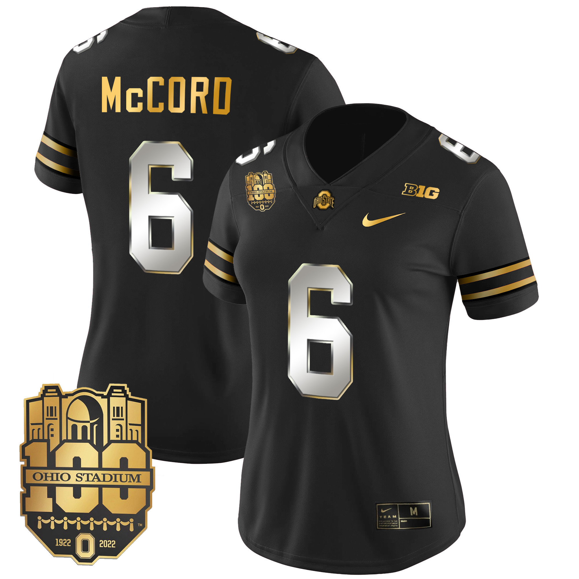 Women's Ohio State Buckeyes Gold Jersey - All Stitched - Image 17