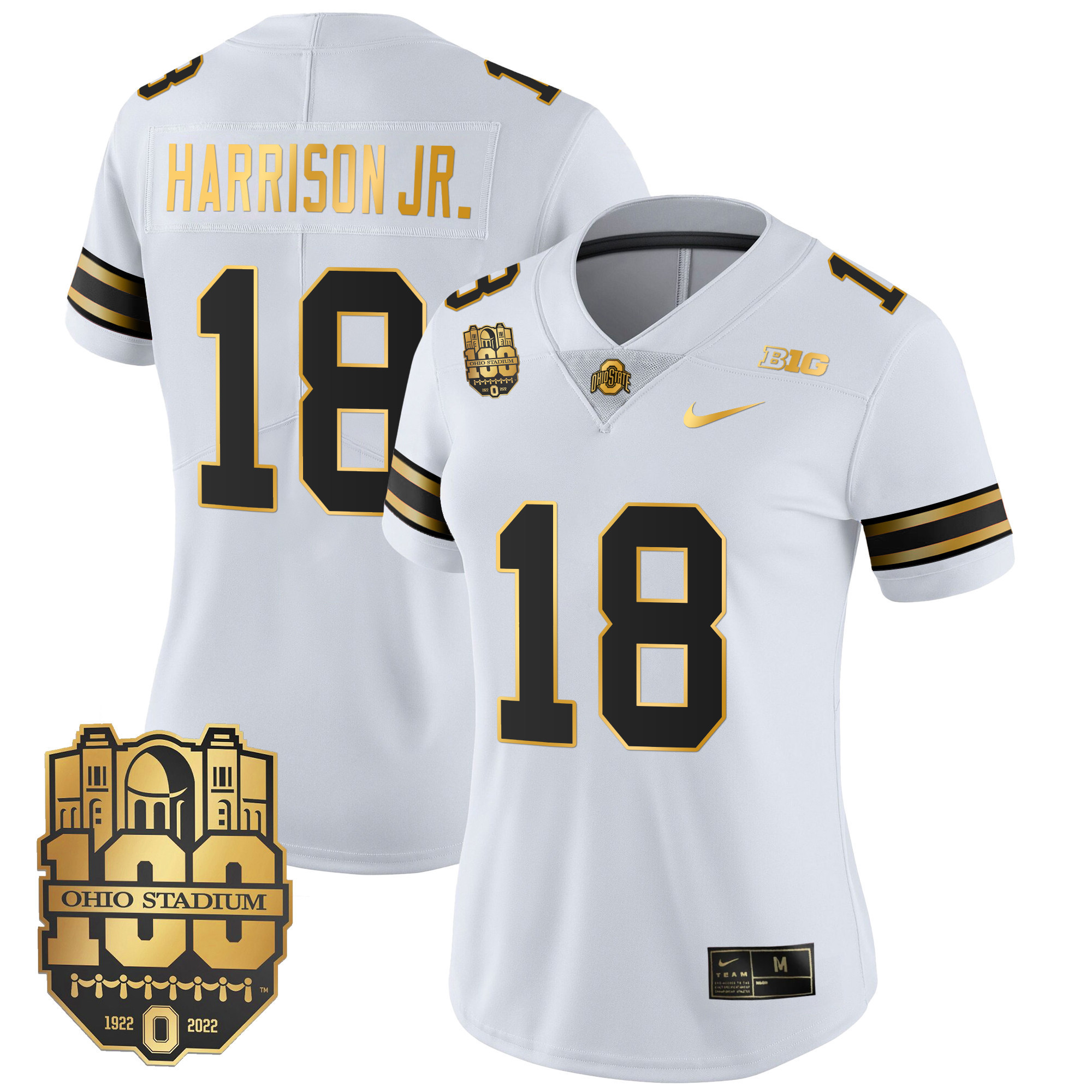 Women's Ohio State Buckeyes Gold Jersey - All Stitched - Image 8