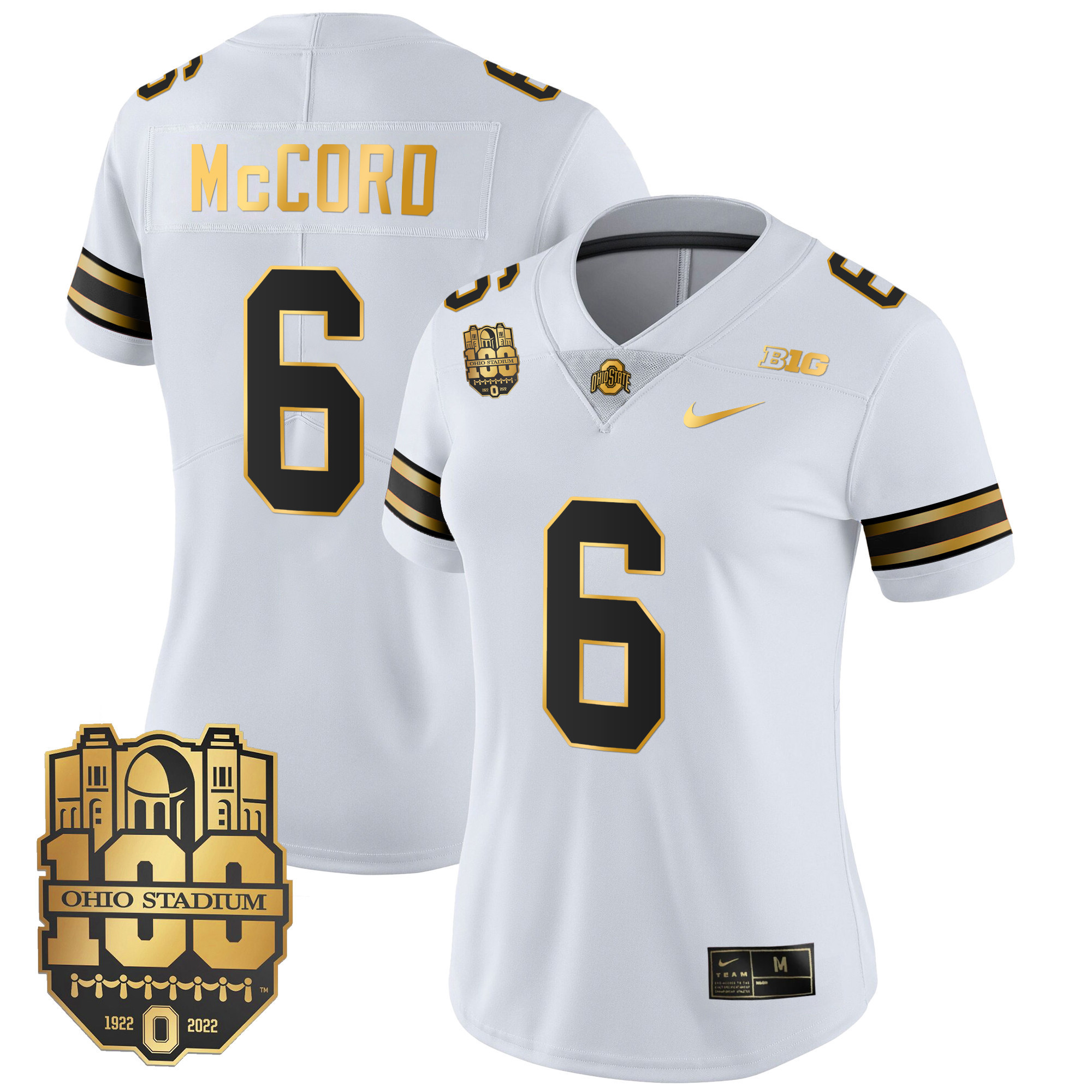 Women's Ohio State Buckeyes Gold Jersey - All Stitched - Image 10