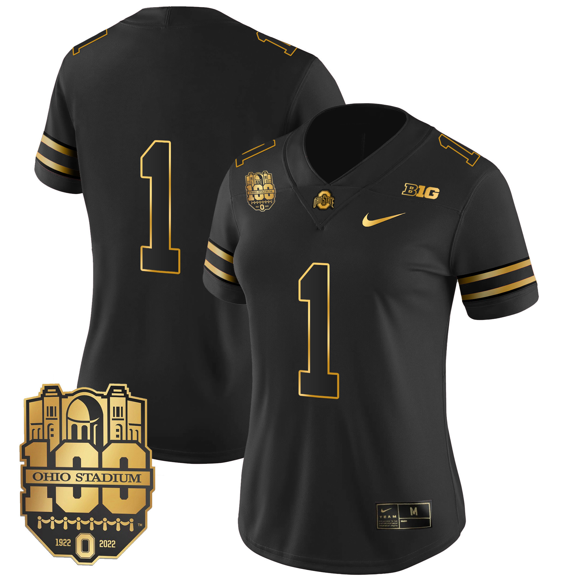 Women's Ohio State Buckeyes Gold Jersey - All Stitched - Image 28