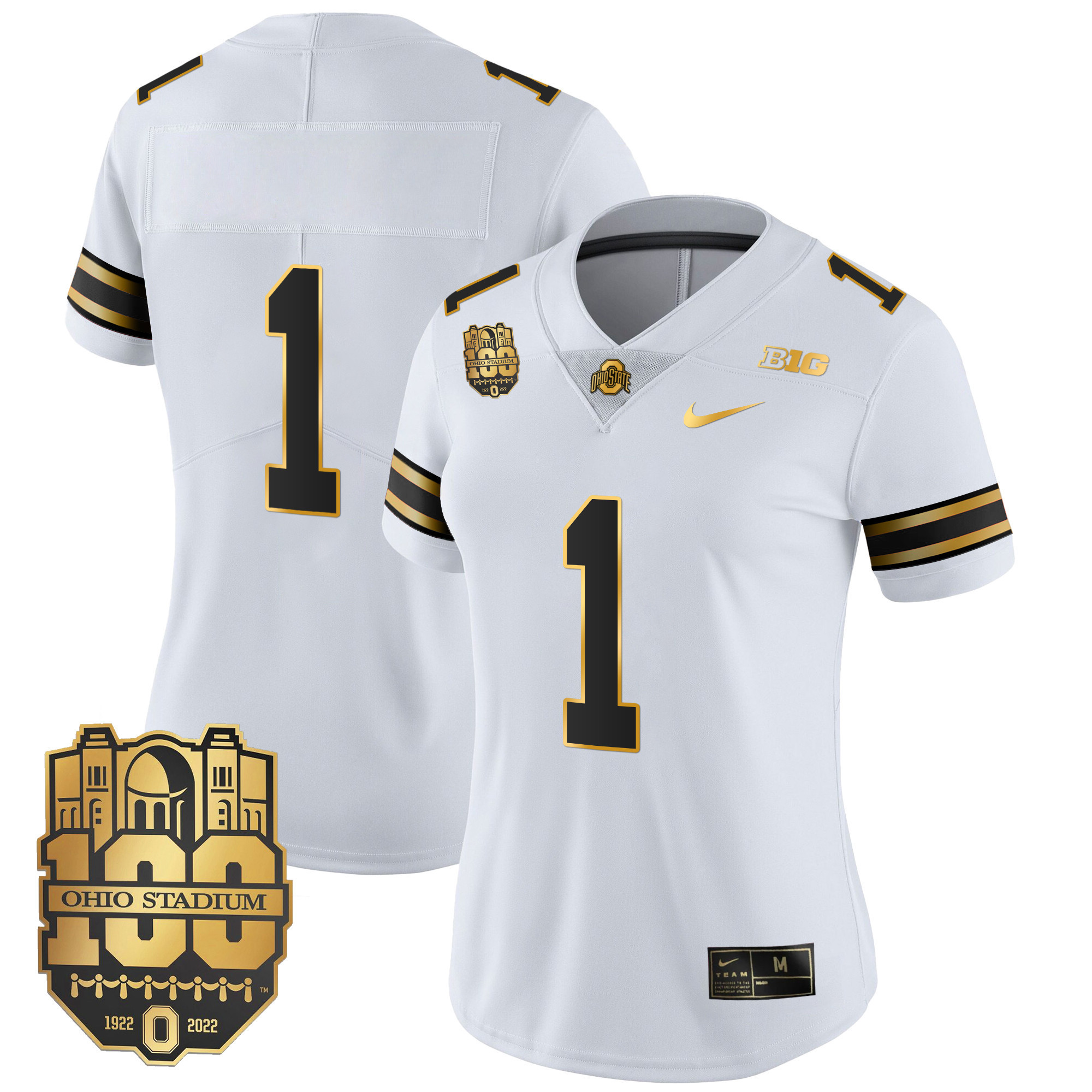 Women's Ohio State Buckeyes Gold Jersey - All Stitched - Image 14