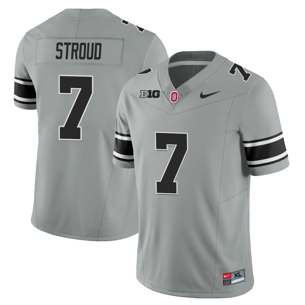 Ohio State Buckeyes 2023 Black Gray Jersey - Stitched - Image 2
