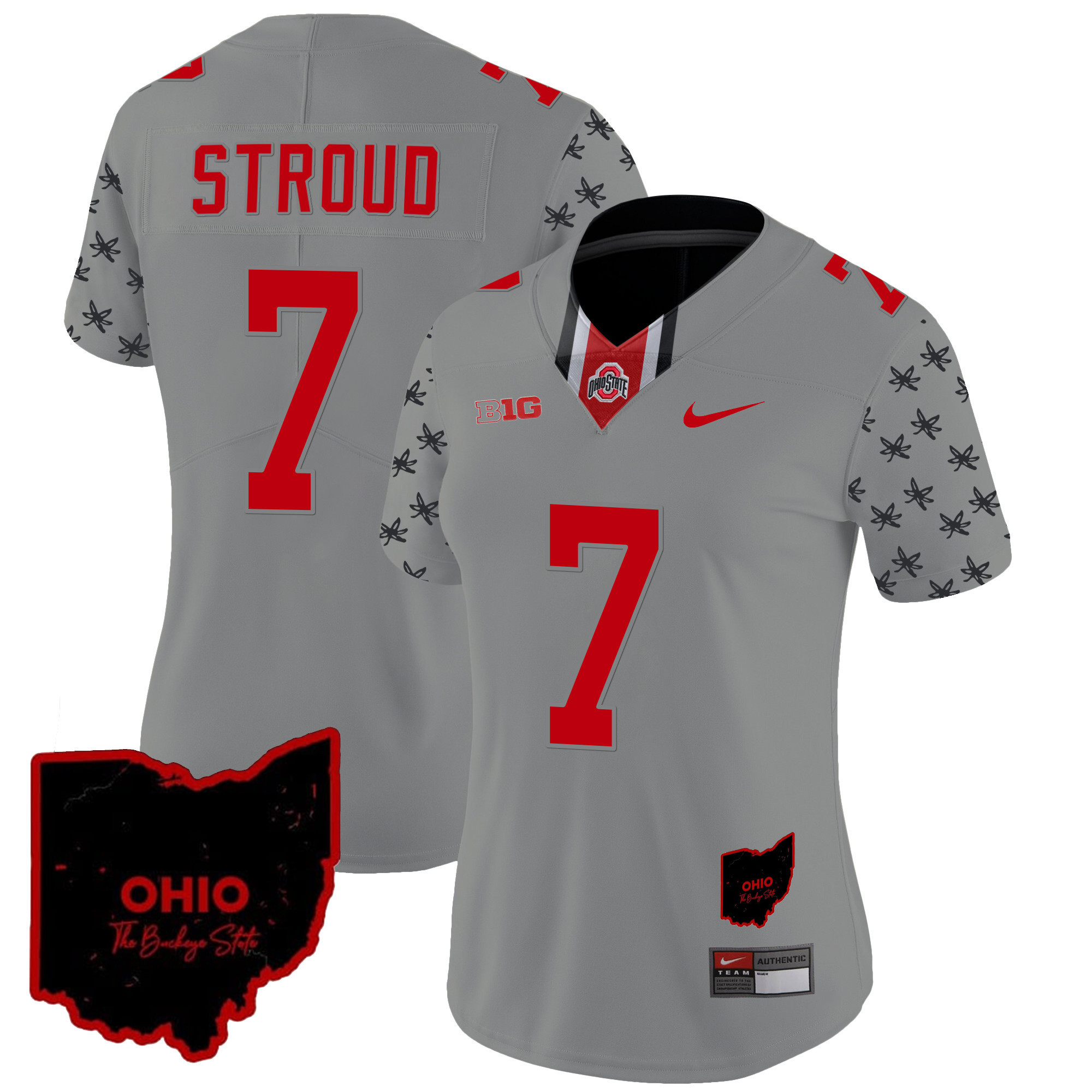 Women's Ohio State Buckeyes 2024 Gray Alternate Jersey - All Stitched - Image 8
