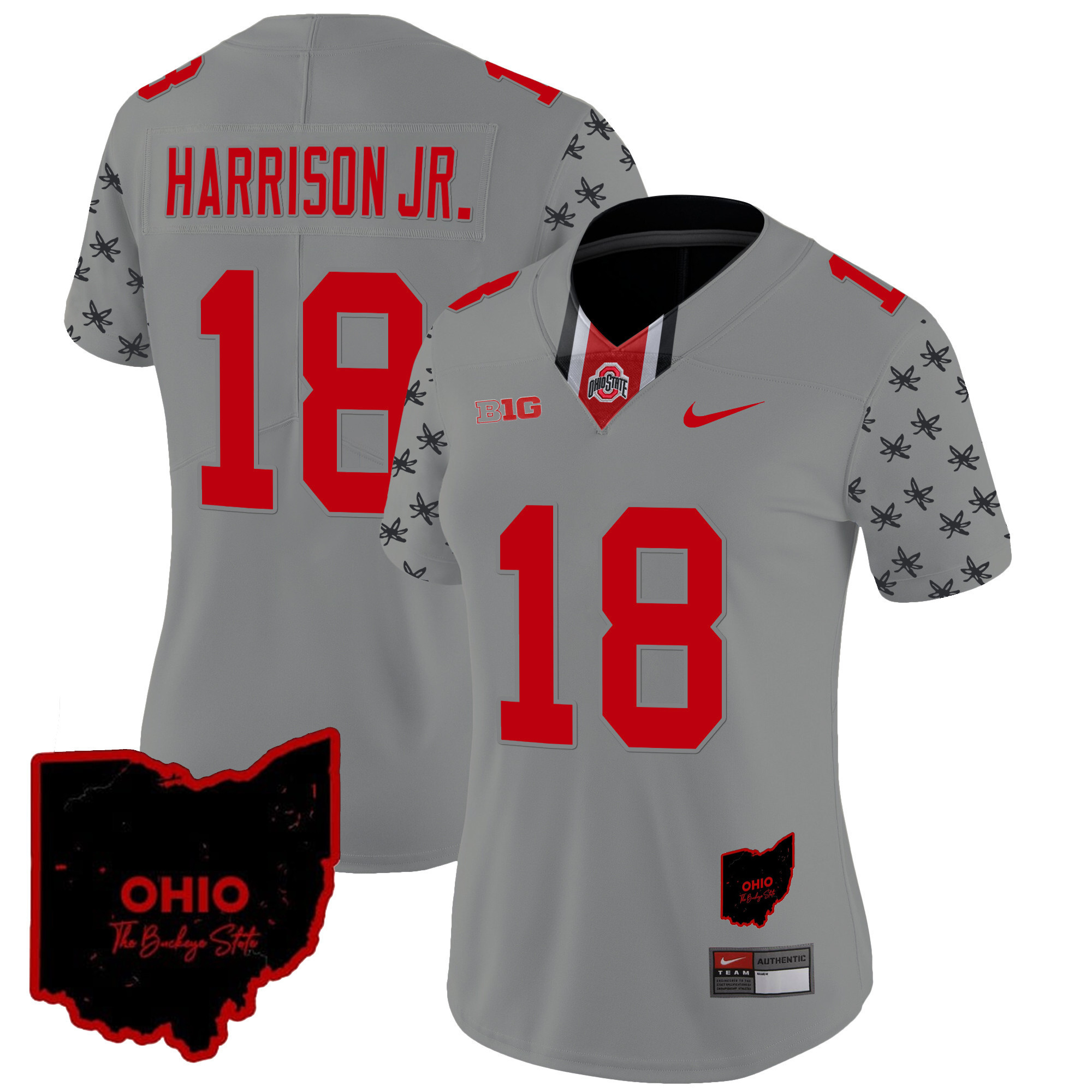 Women's Ohio State Buckeyes 2024 Gray Alternate Jersey - All Stitched - Image 7
