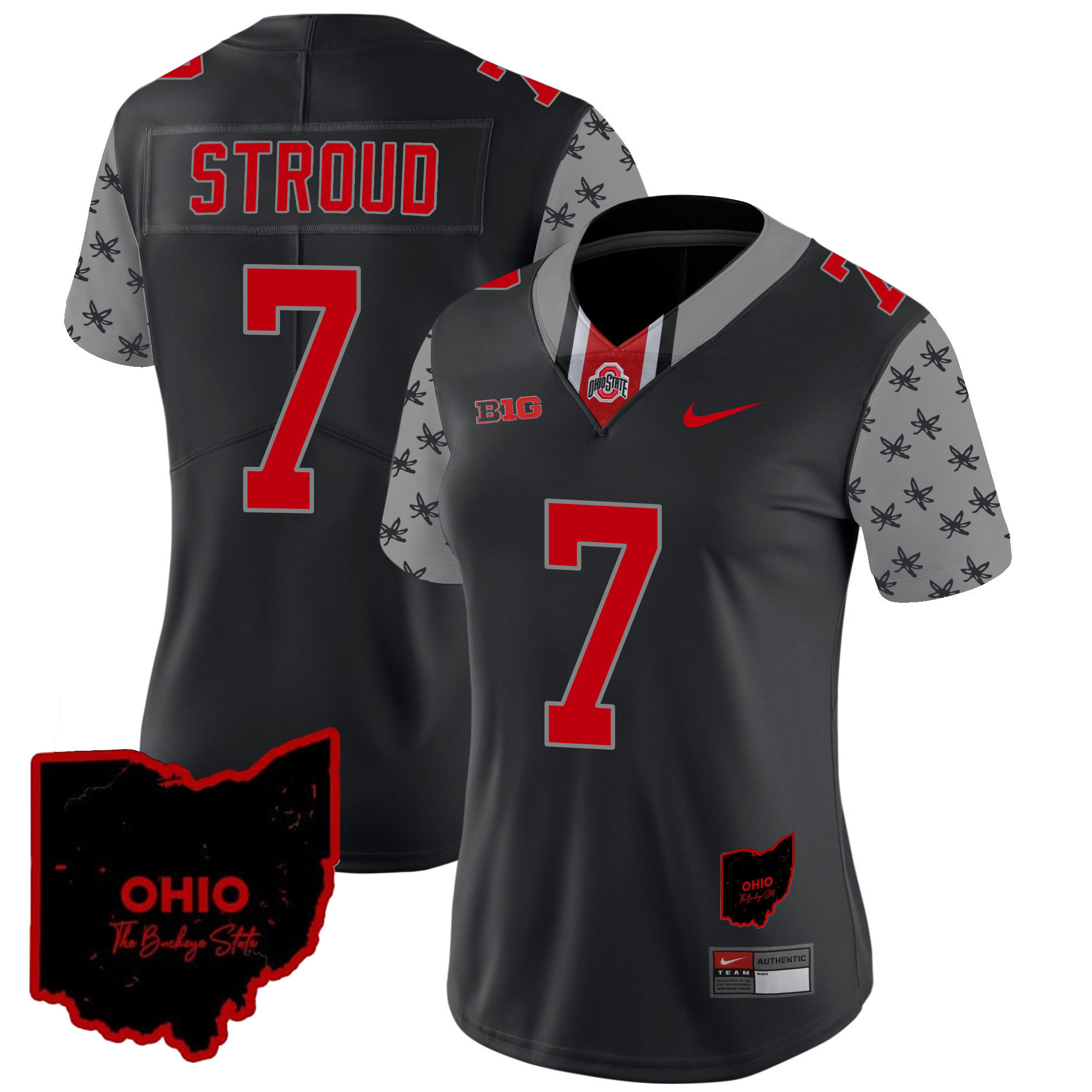 Women's Ohio State Buckeyes 2024 Gray Alternate Jersey - All Stitched - Image 2