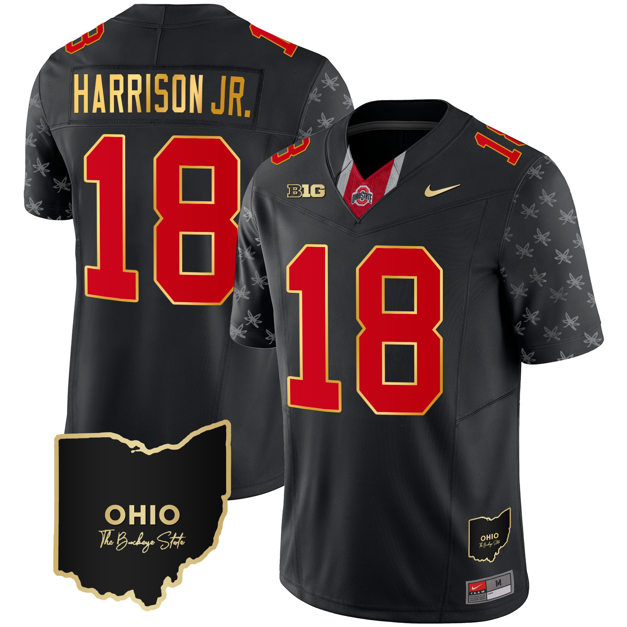 Men's Ohio State Buckeyes 2024 Alternate Gold Jersey - Stitched - Image 2