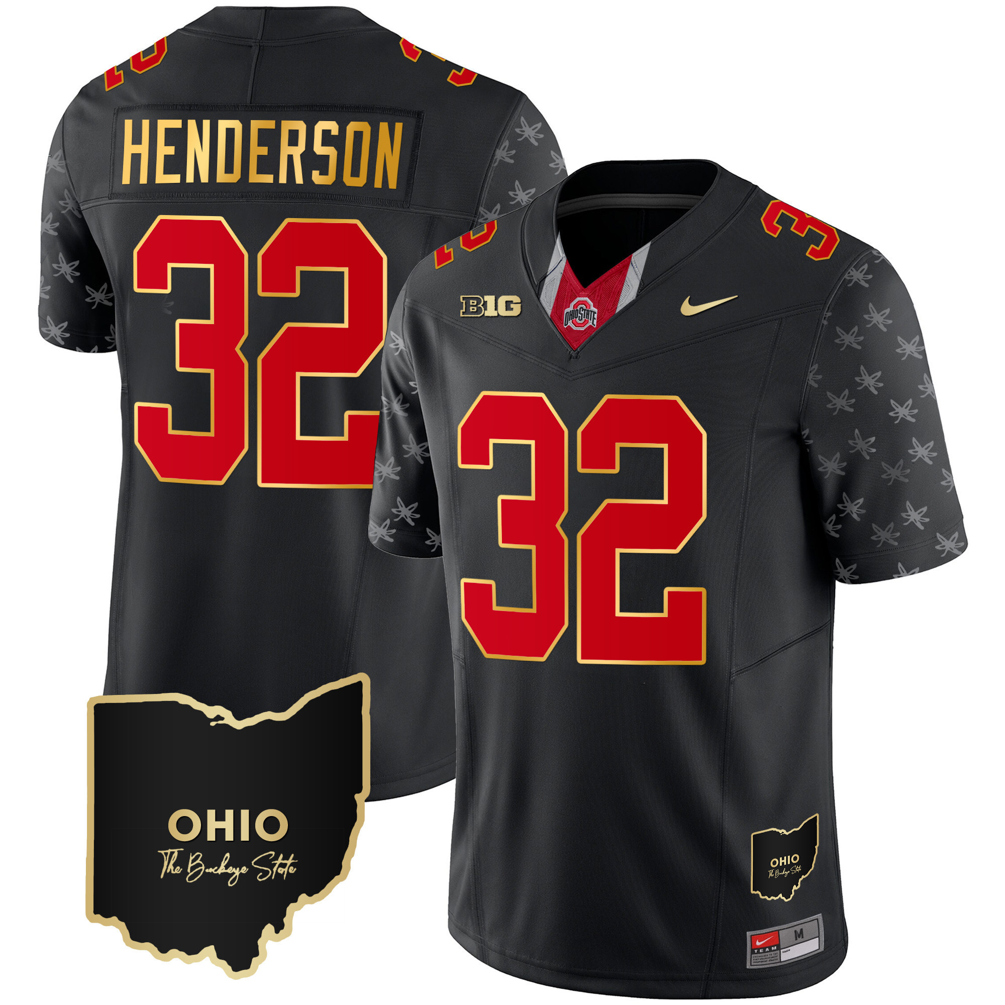 Men's Ohio State Buckeyes 2024 Alternate Gold Jersey - Stitched - Image 4