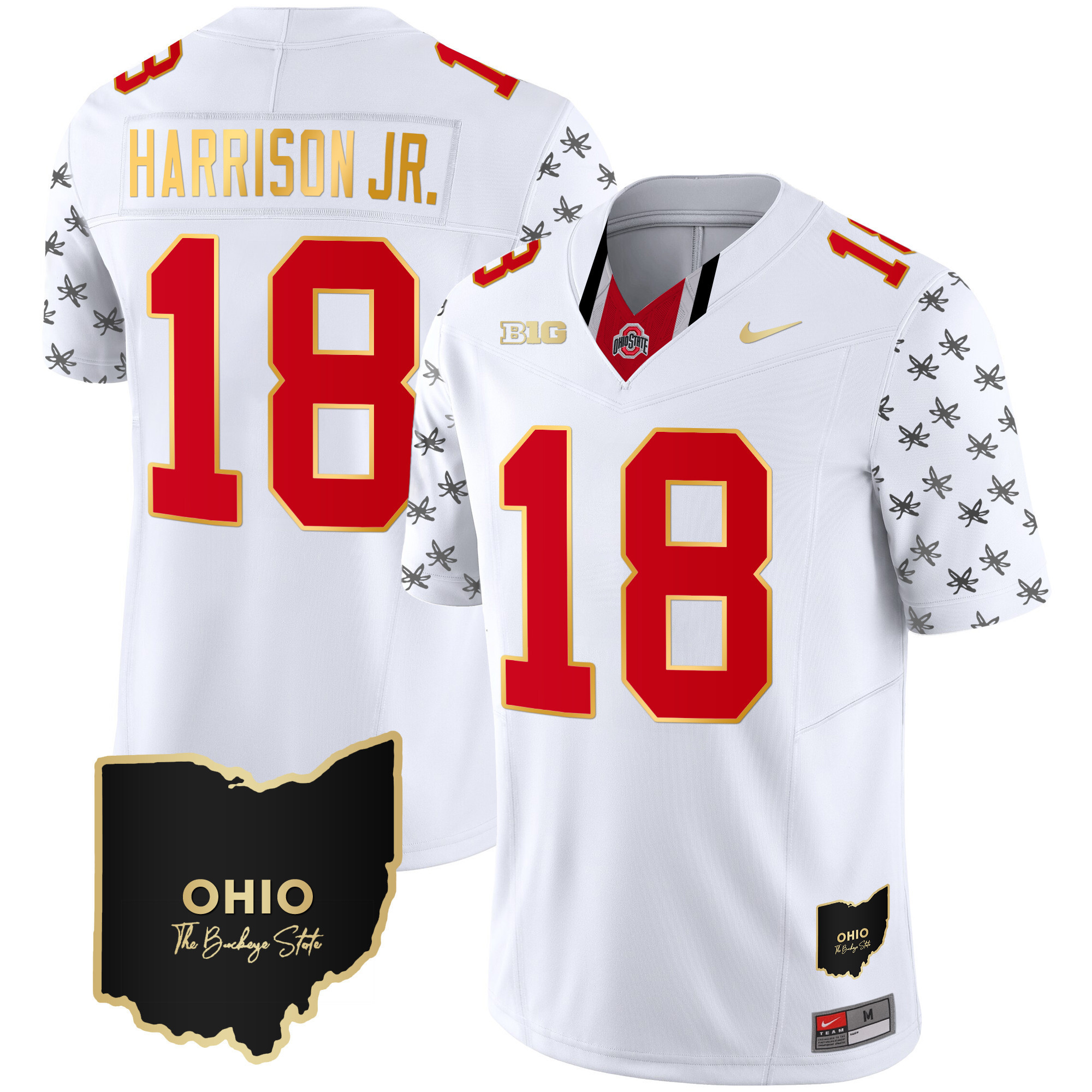 Men's Ohio State Buckeyes 2024 Alternate Gold Jersey - Stitched - Image 9