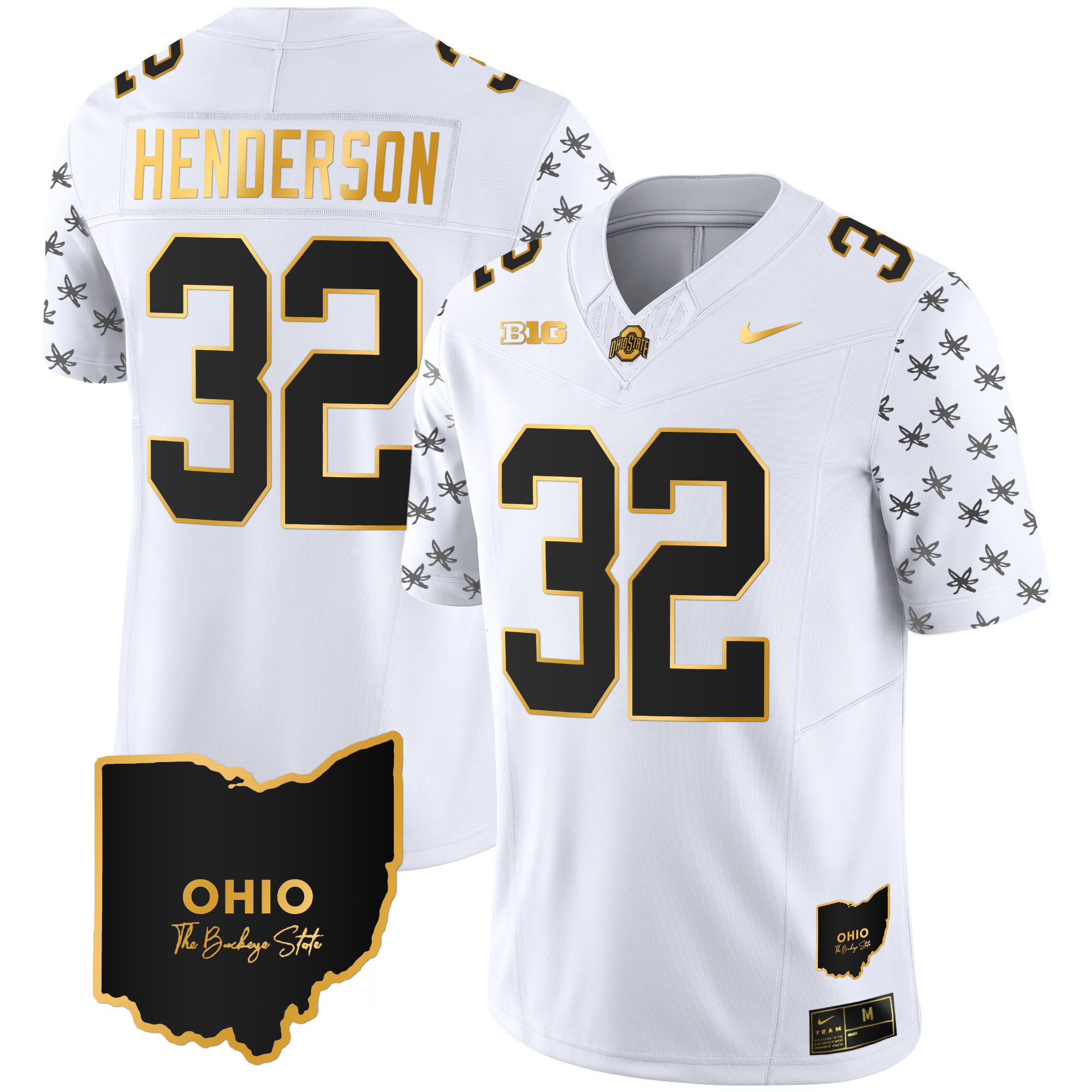 Men's Ohio State Buckeyes 2024 Alternate Gold Jersey - Stitched - Image 32