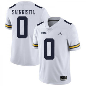 Mike Sainristil Michigan Wolverines White Jersey - All Stitched