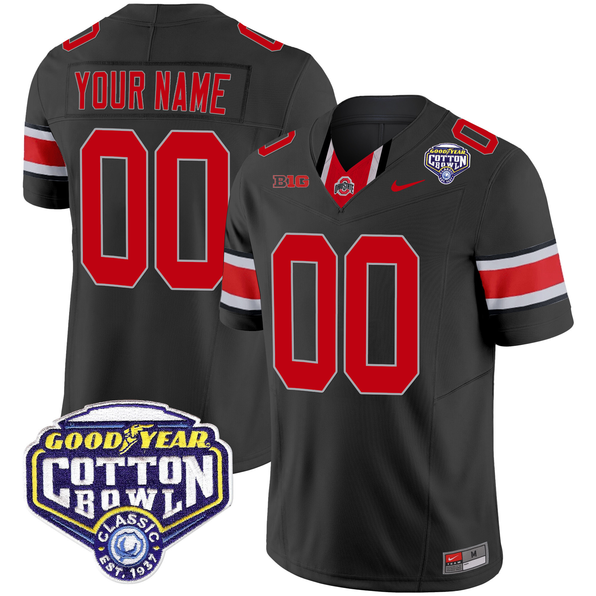 Ohio State Buckeyes Cotton Bowl Patch Vapor Limited Custom Jersey - All Stitched - Image 4