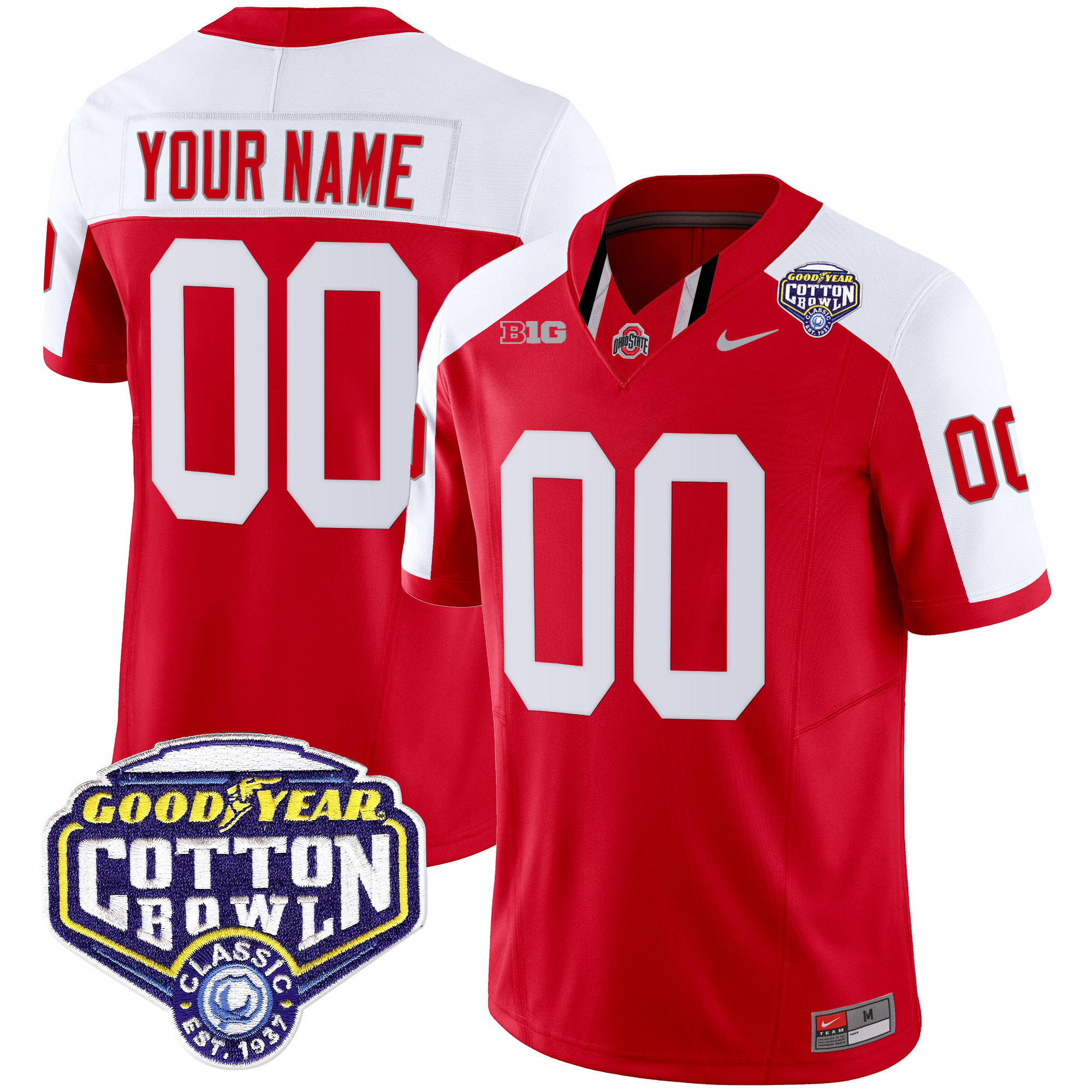 Ohio State Buckeyes Cotton Bowl Patch Vapor Limited Custom Jersey - All Stitched - Image 2